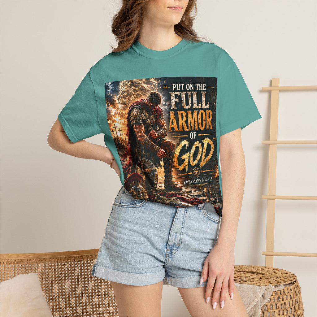 Christian Armor T-Shirt — "Put On The Full Armor of God" Faith Tee