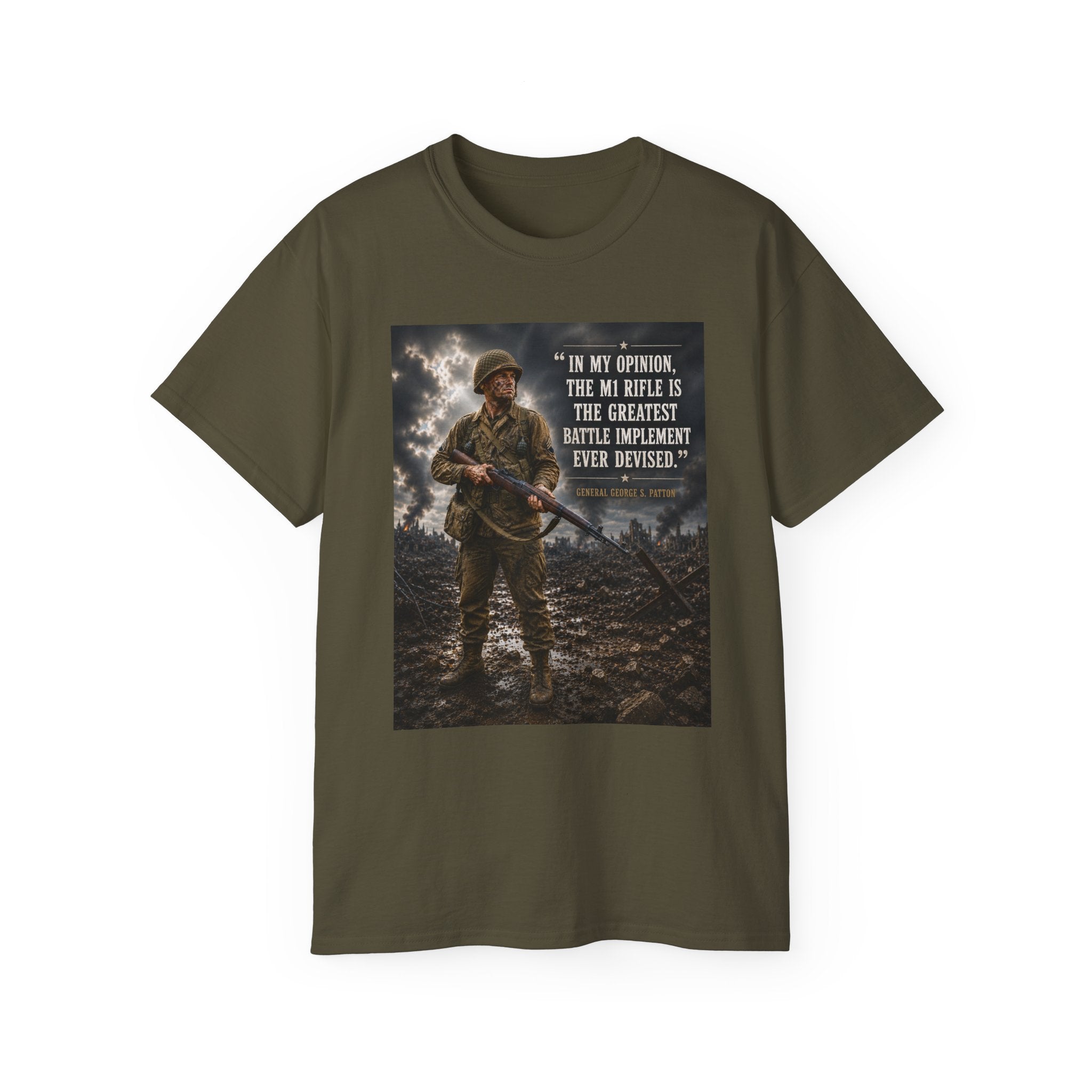 Soldier with Rifle Quote T-Shirt | Military Vintage Warfare Tee