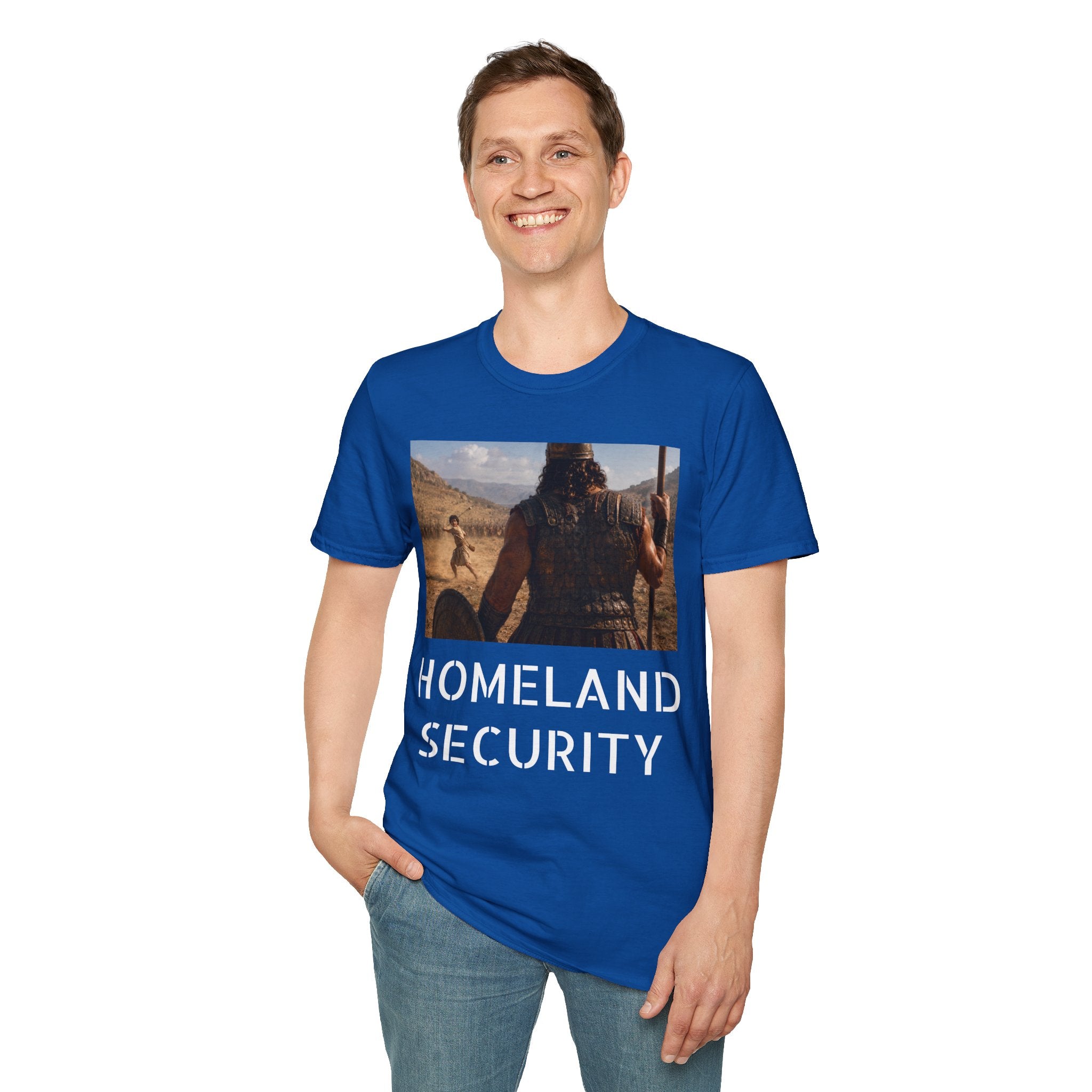 David and Goliath Scene T‑Shirt — Epic Battle Landscape Graphic Tee