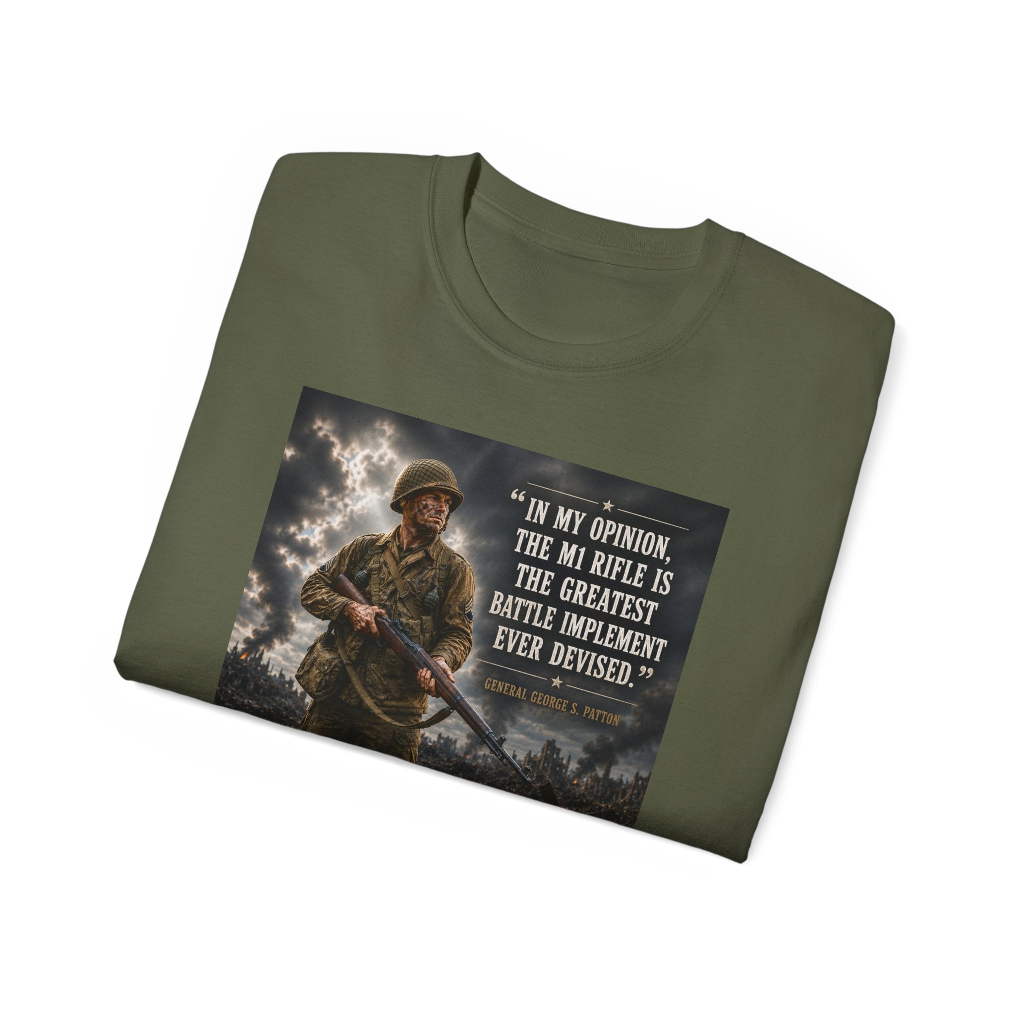 Soldier with Rifle Quote T-Shirt | Military Vintage Warfare Tee