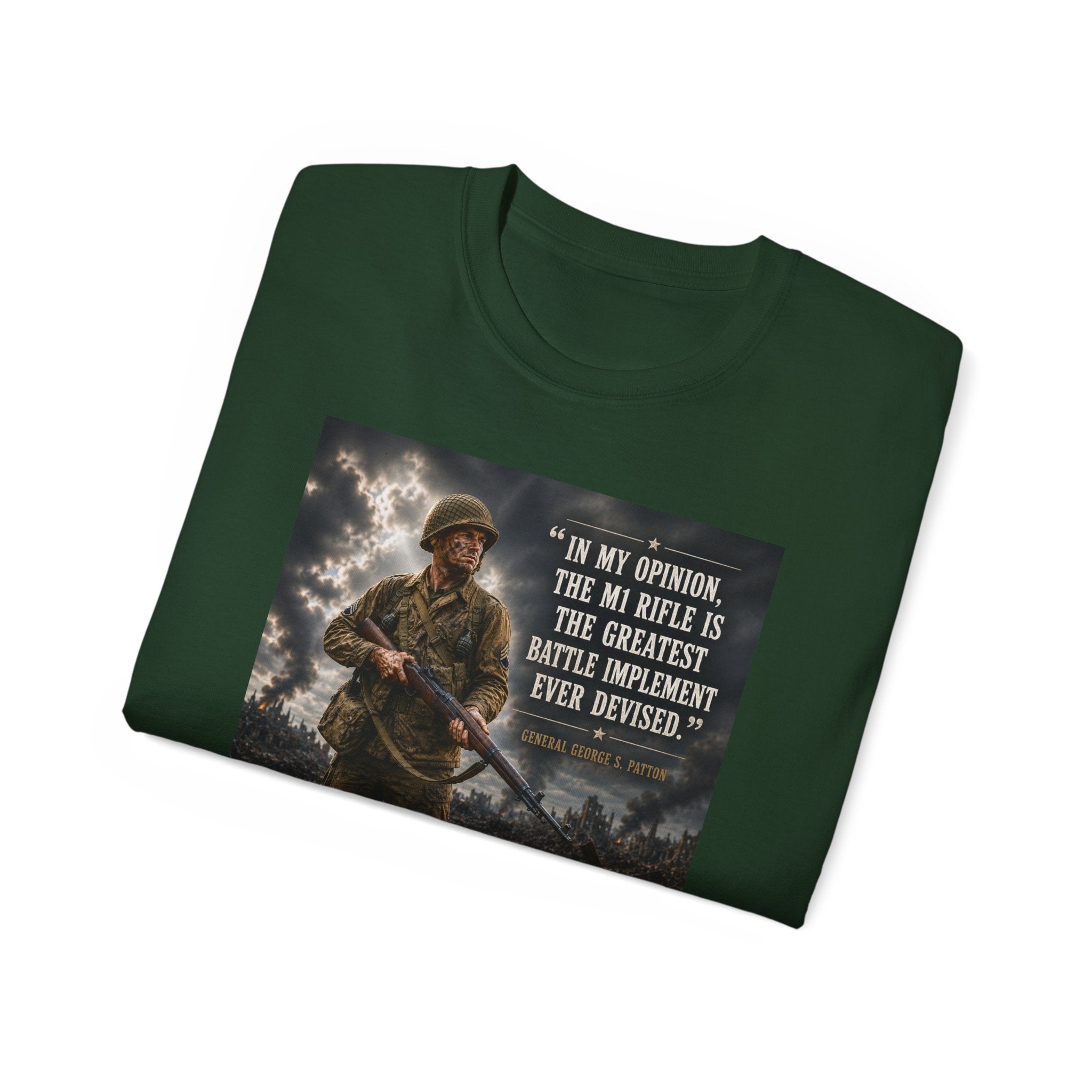 Soldier with Rifle Quote T-Shirt | Military Vintage Warfare Tee