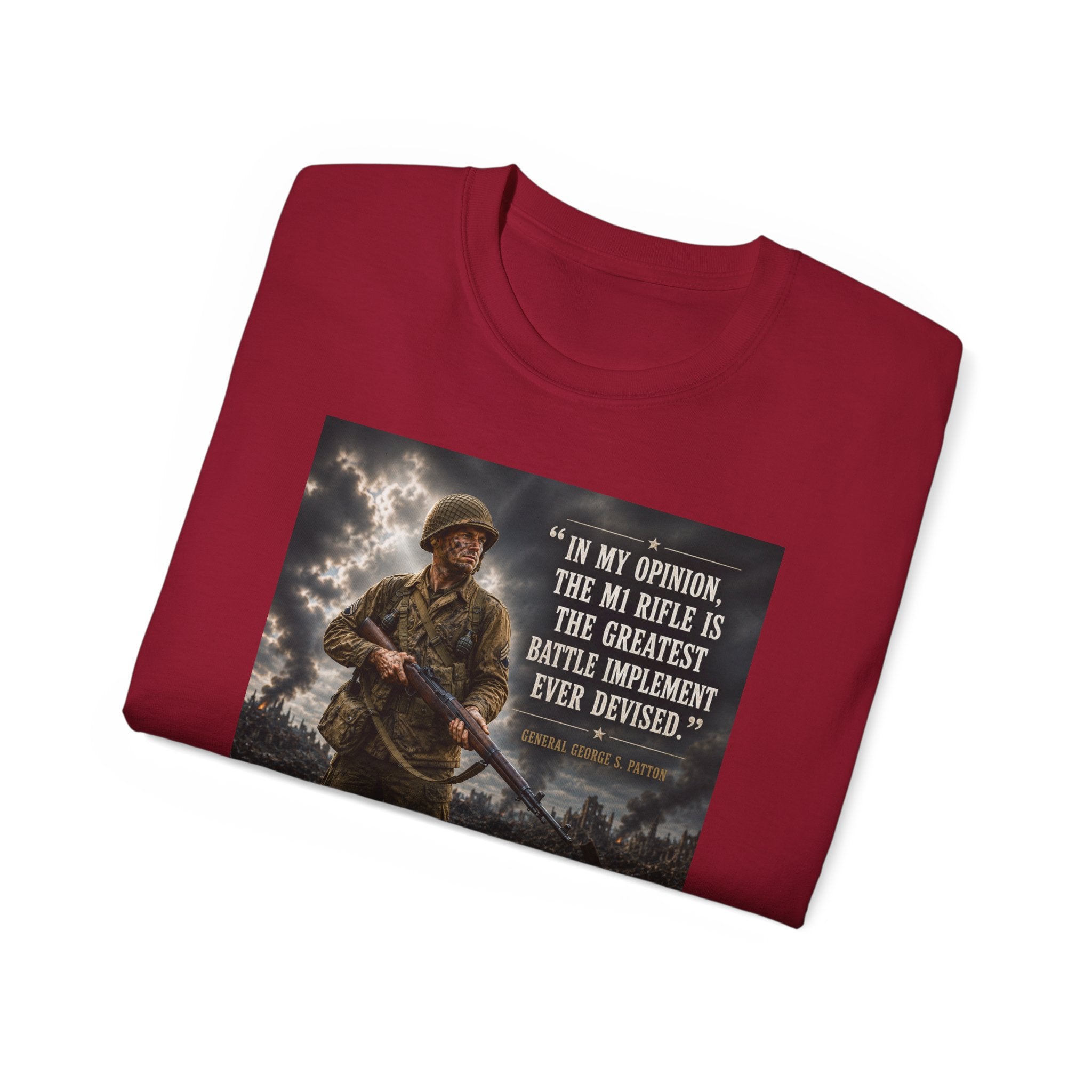 Soldier with Rifle Quote T-Shirt | Military Vintage Warfare Tee