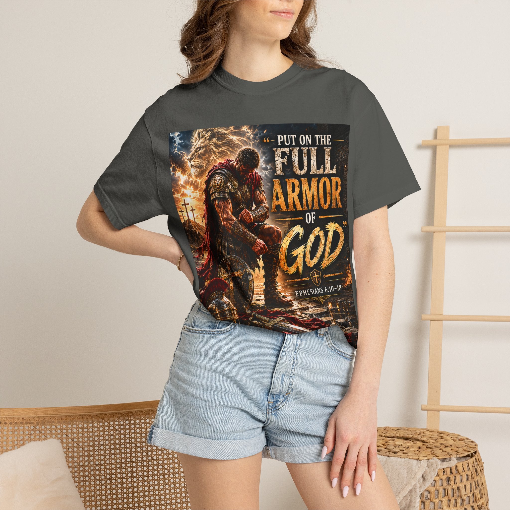 Christian Armor T-Shirt — "Put On The Full Armor of God" Faith Tee