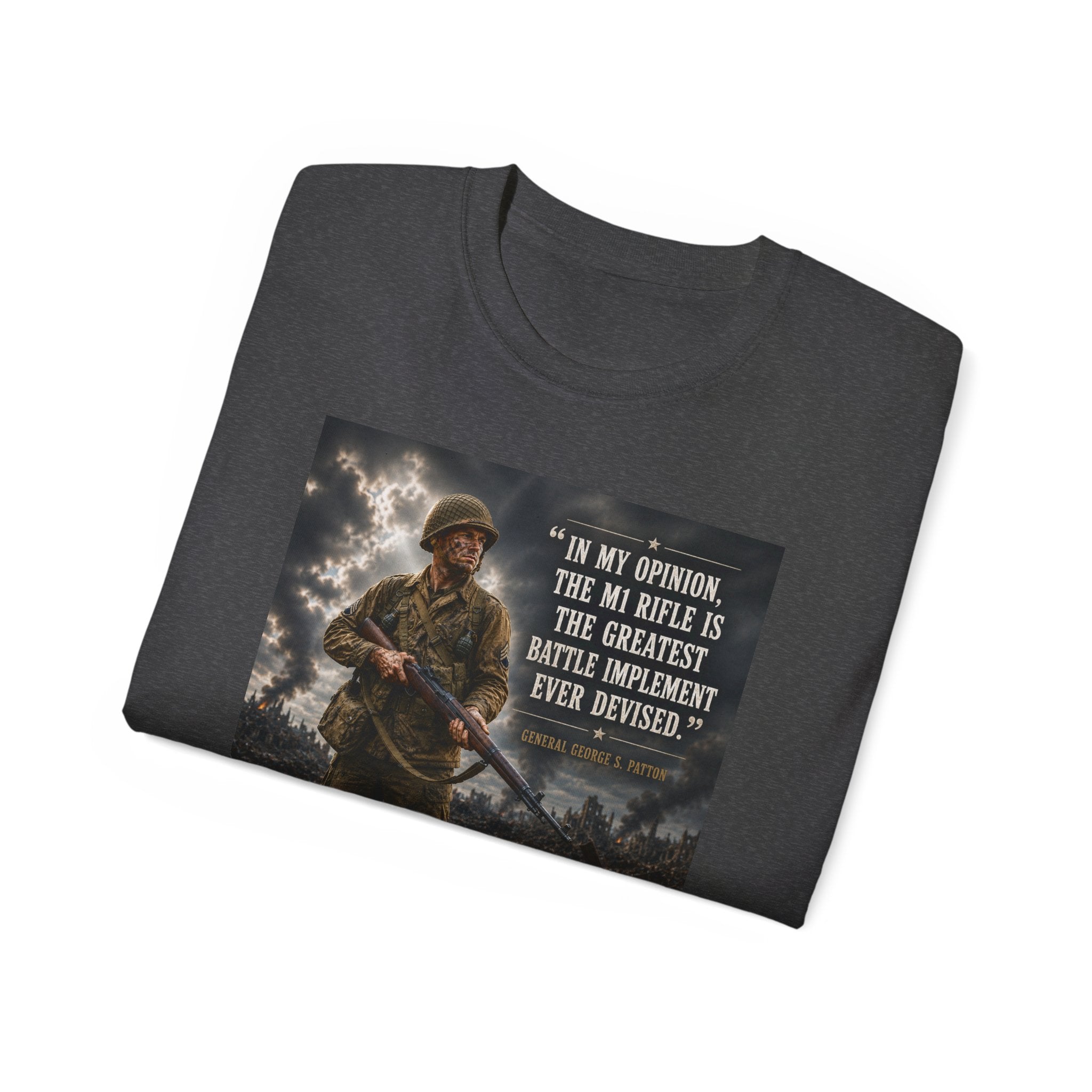 Soldier with Rifle Quote T-Shirt | Military Vintage Warfare Tee