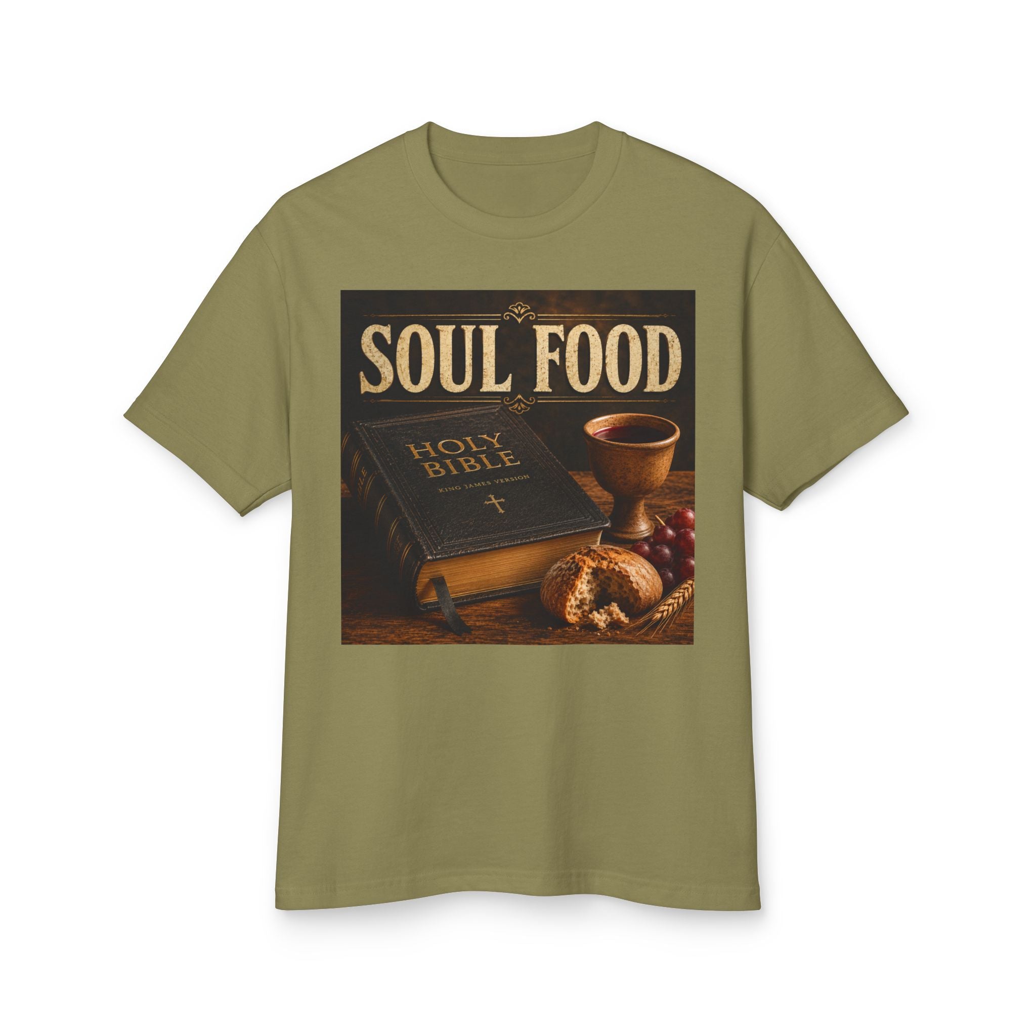 Soul Food Holy Bible graphic Tee | Crossfire American flag back