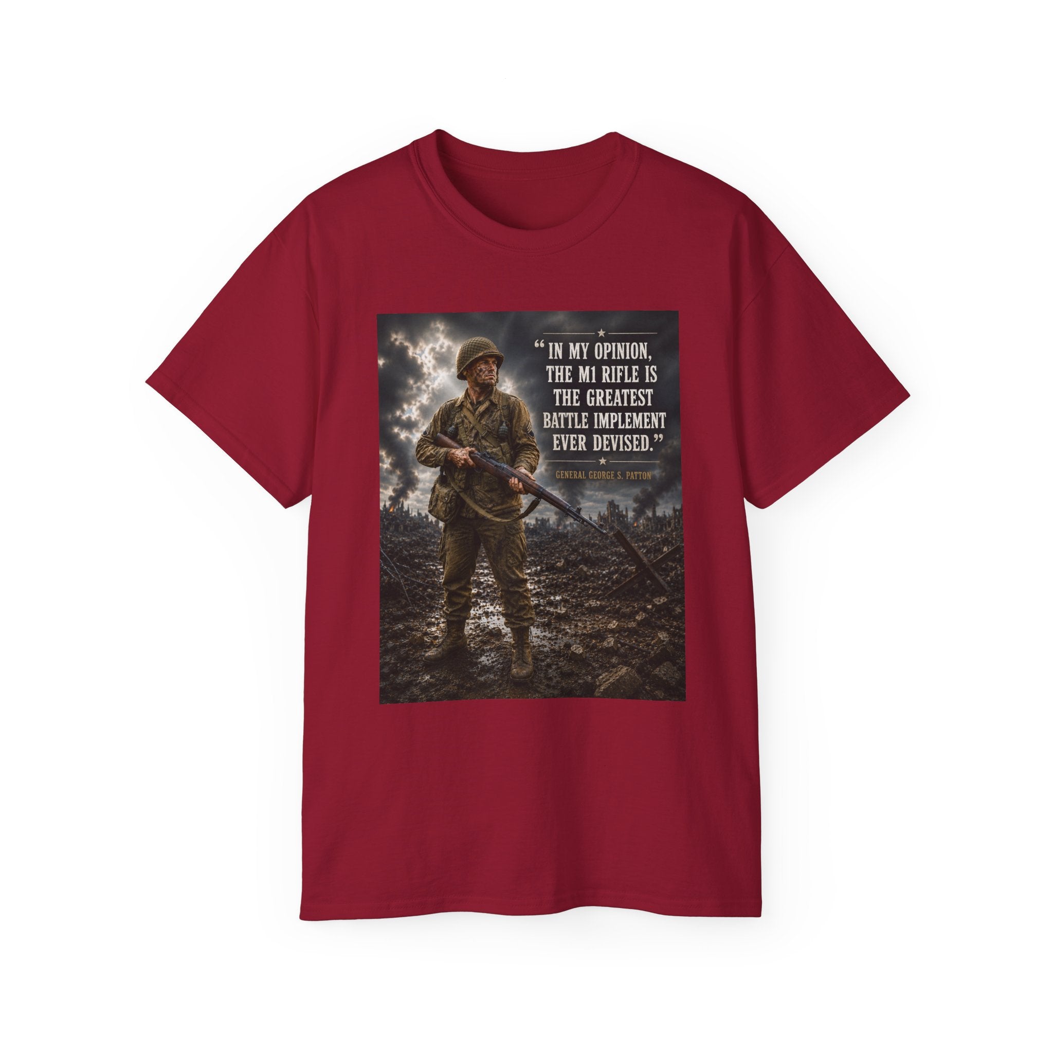 Soldier with Rifle Quote T-Shirt | Military Vintage Warfare Tee