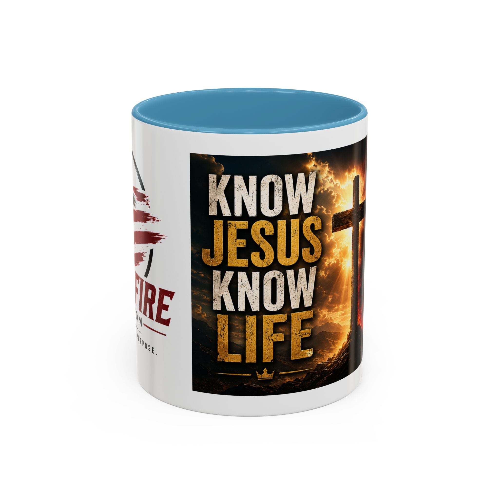 Know Jesus Know Life mug | Christian cross accent coffee mug