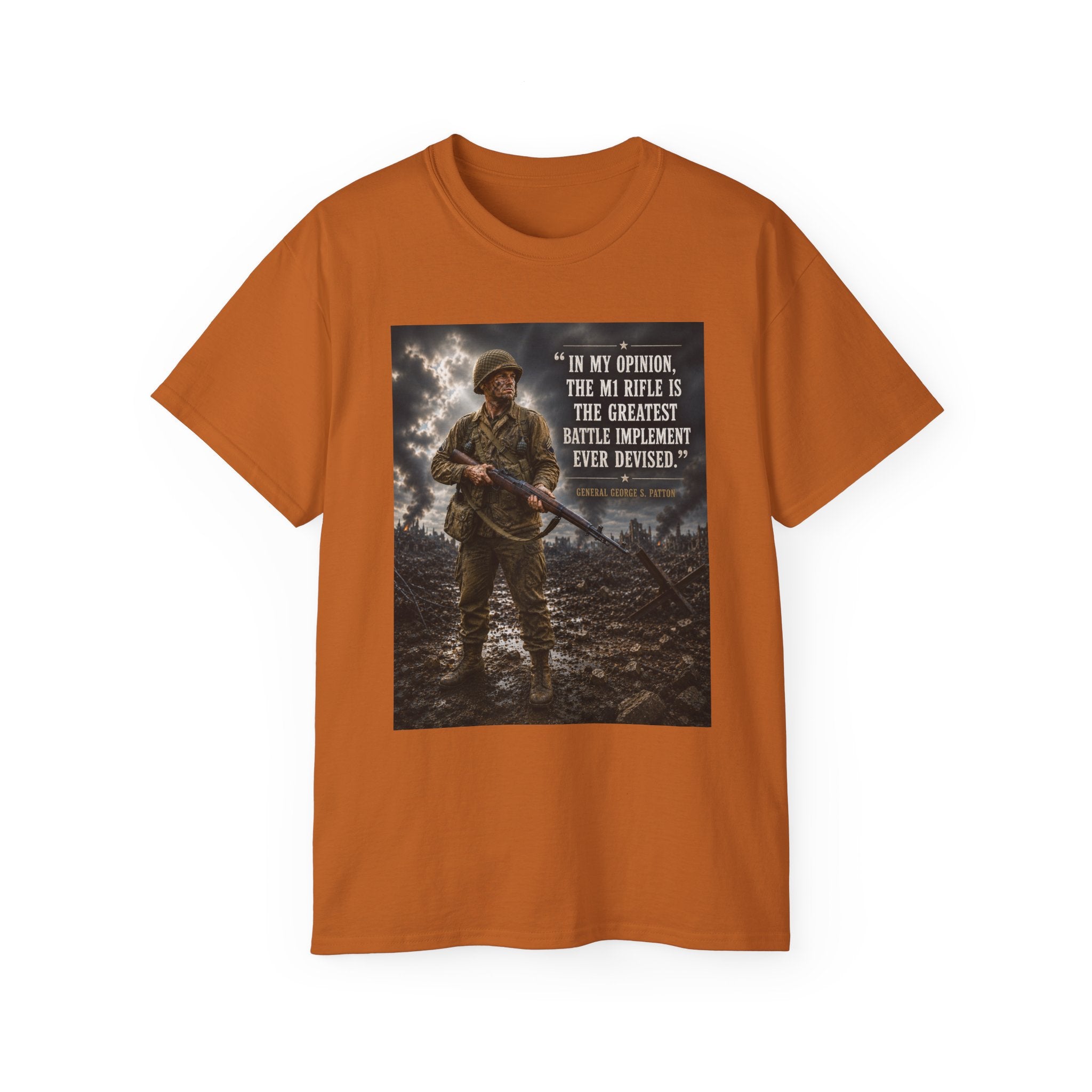 Soldier with Rifle Quote T-Shirt | Military Vintage Warfare Tee