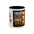 Know Jesus Know Life mug | Christian cross accent coffee mug