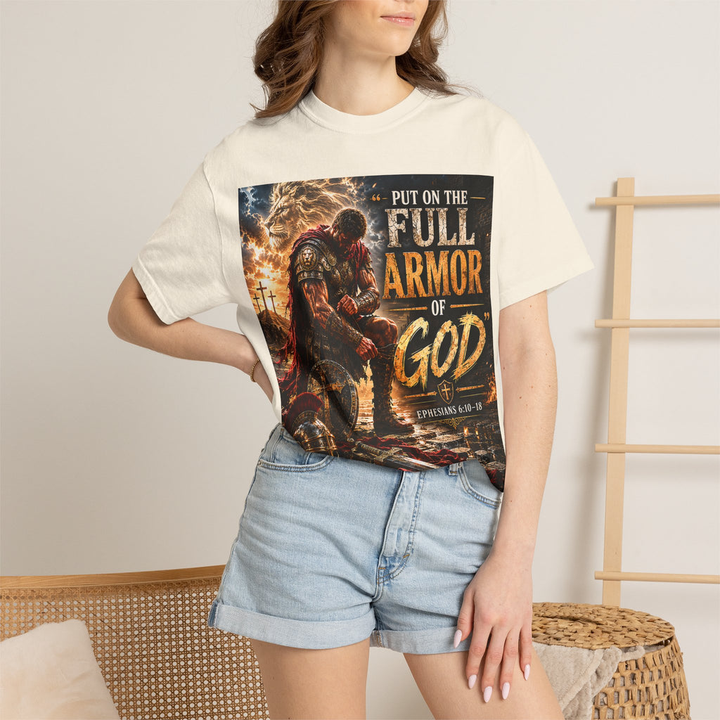 Christian Armor T-Shirt — "Put On The Full Armor of God" Faith Tee
