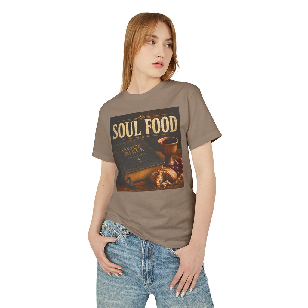 Soul Food Holy Bible graphic Tee | Crossfire American flag back