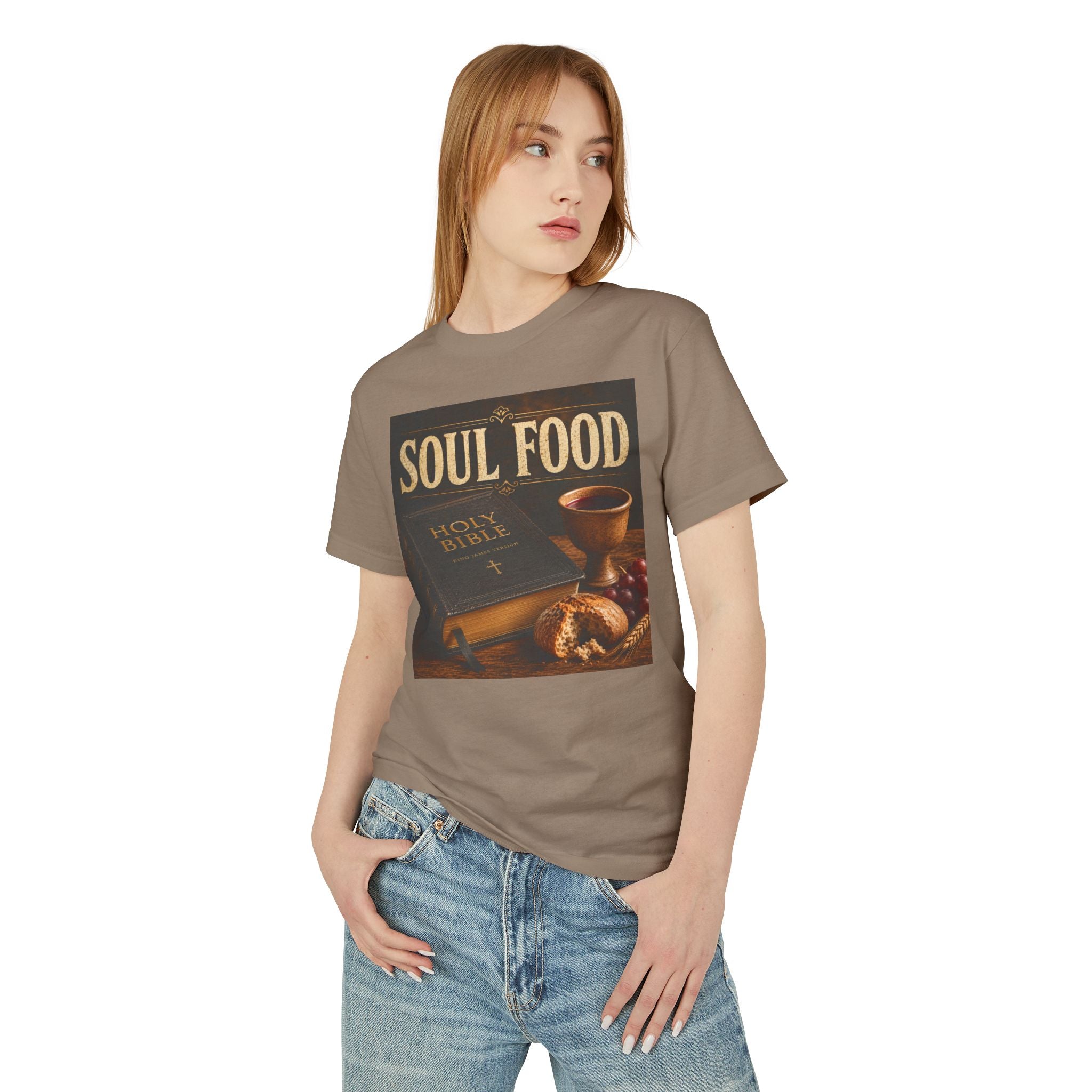 Soul Food Holy Bible graphic Tee | Crossfire American flag back