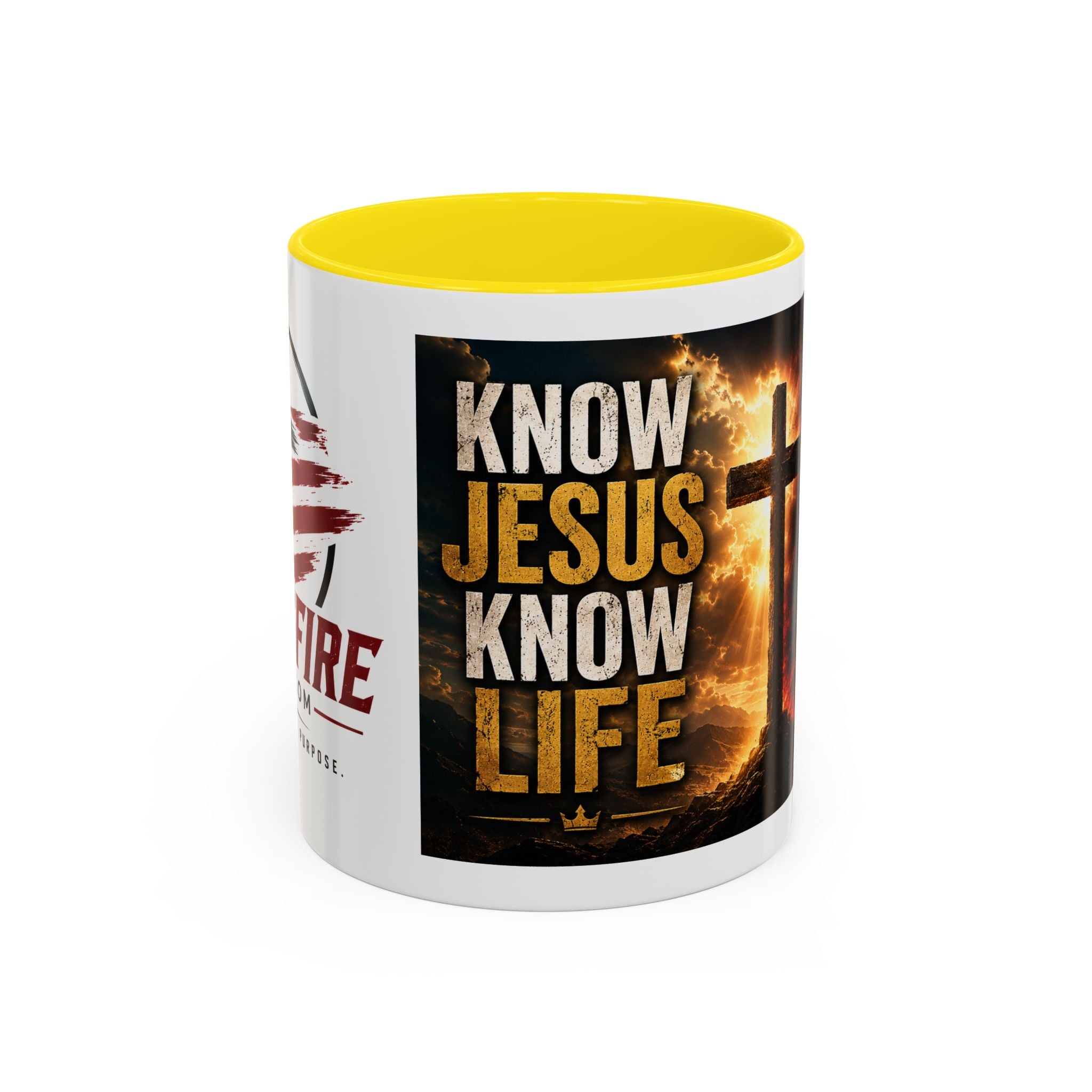 Know Jesus Know Life mug | Christian cross accent coffee mug