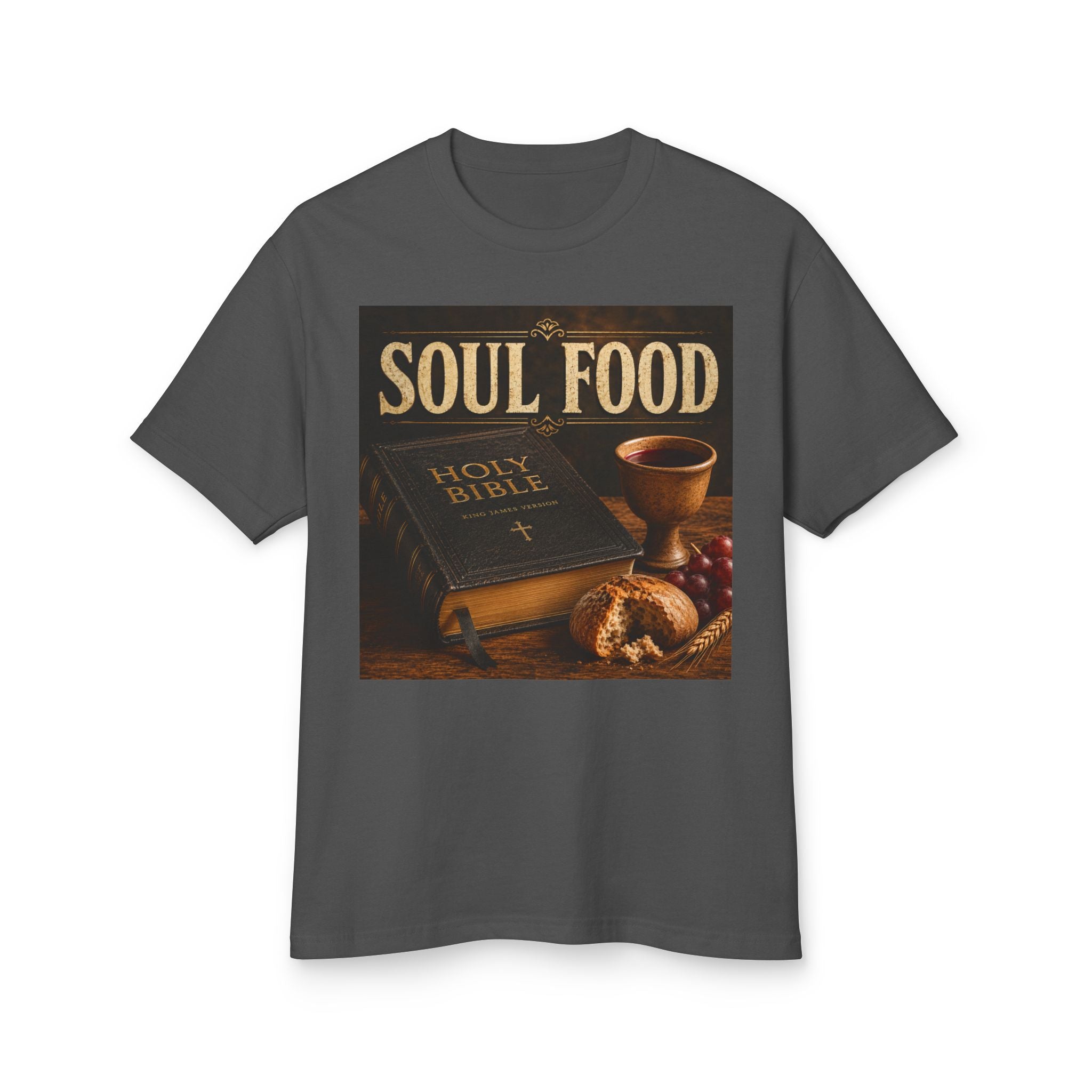 Soul Food Holy Bible graphic Tee | Crossfire American flag back