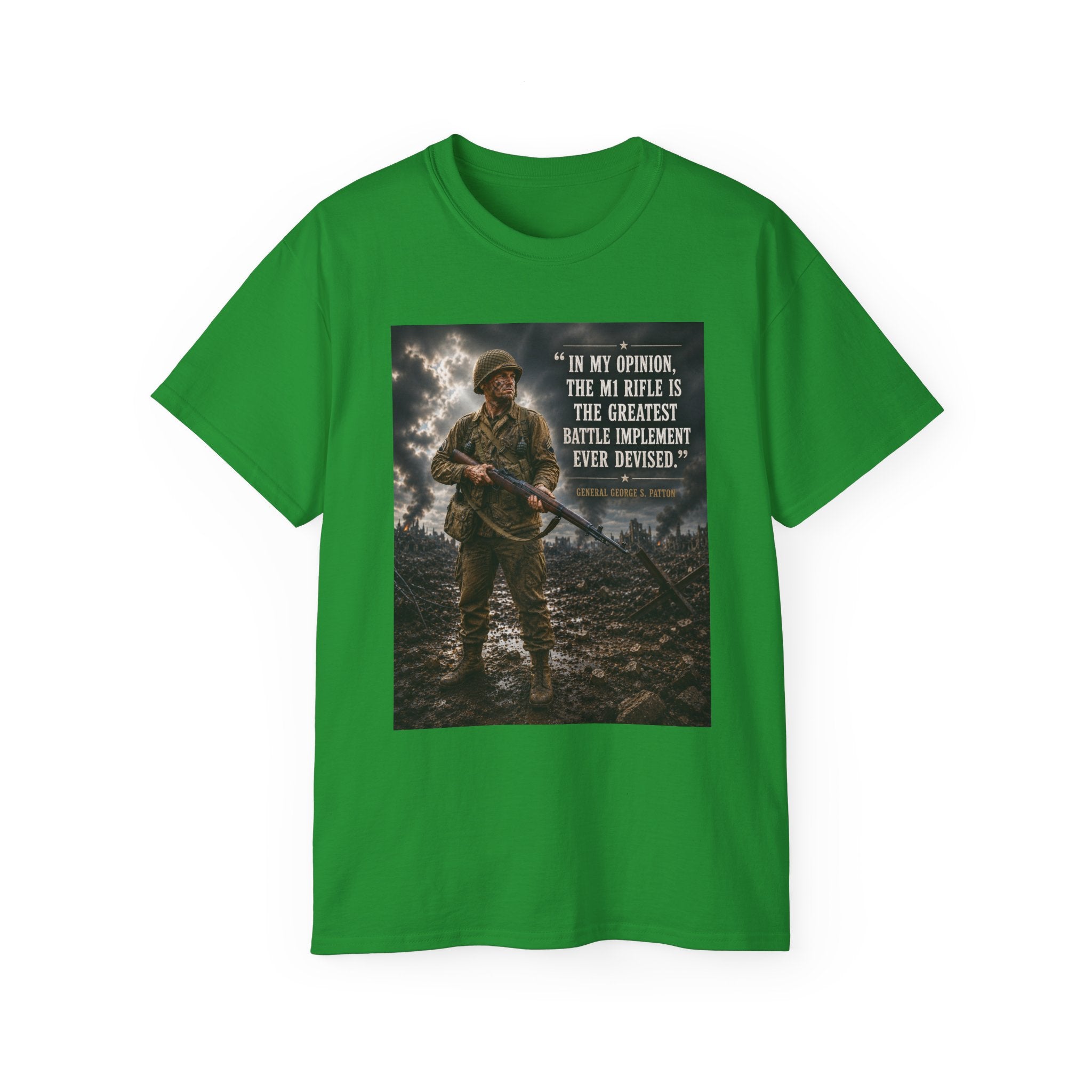 Soldier with Rifle Quote T-Shirt | Military Vintage Warfare Tee