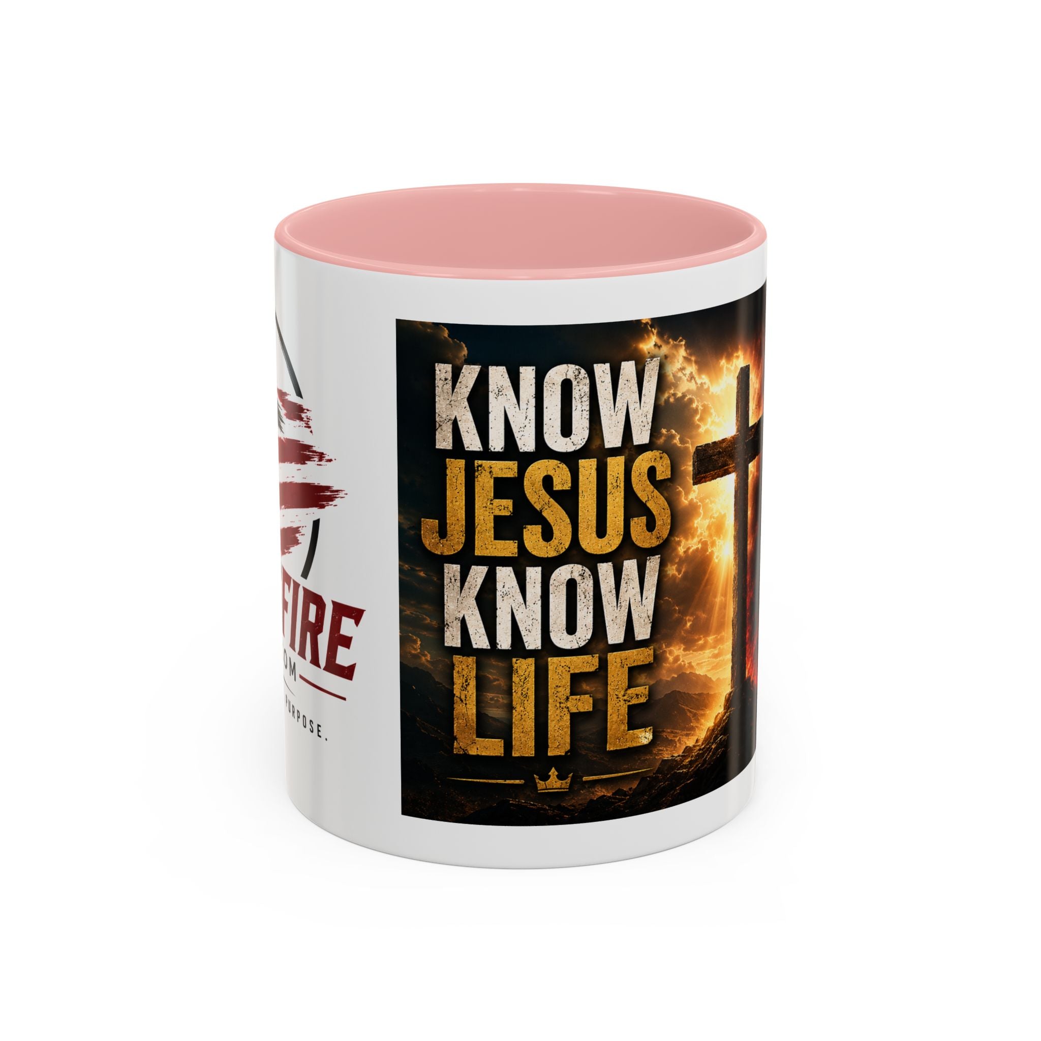 Know Jesus Know Life mug | Christian cross accent coffee mug