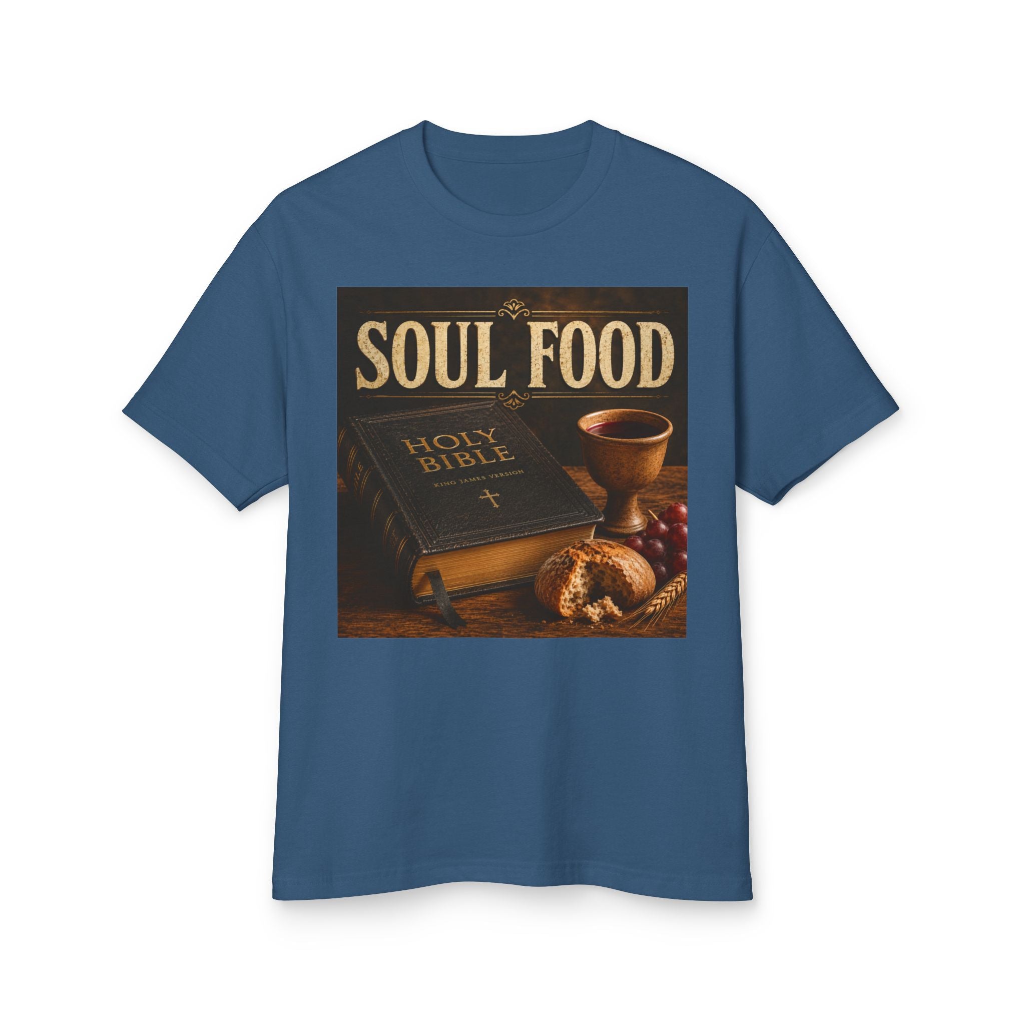 Soul Food Holy Bible graphic Tee | Crossfire American flag back
