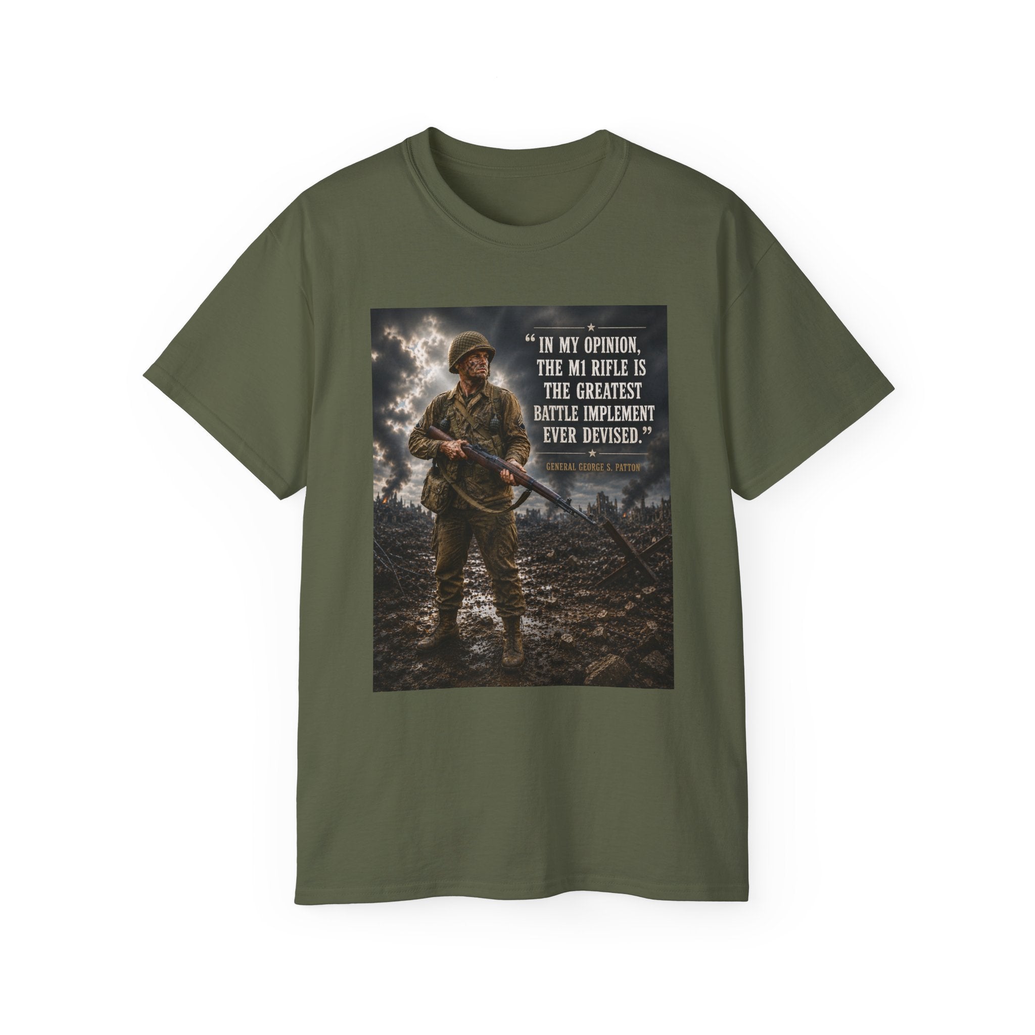 Soldier with Rifle Quote T-Shirt | Military Vintage Warfare Tee