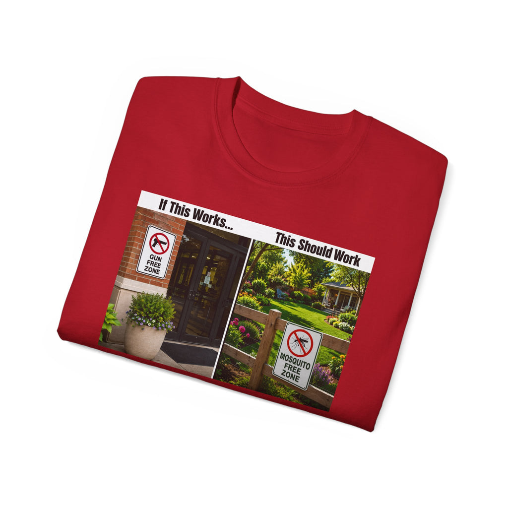T-Shirt — "If This Works... This Should Work" Funny Gun Free Zone Sign Tee
