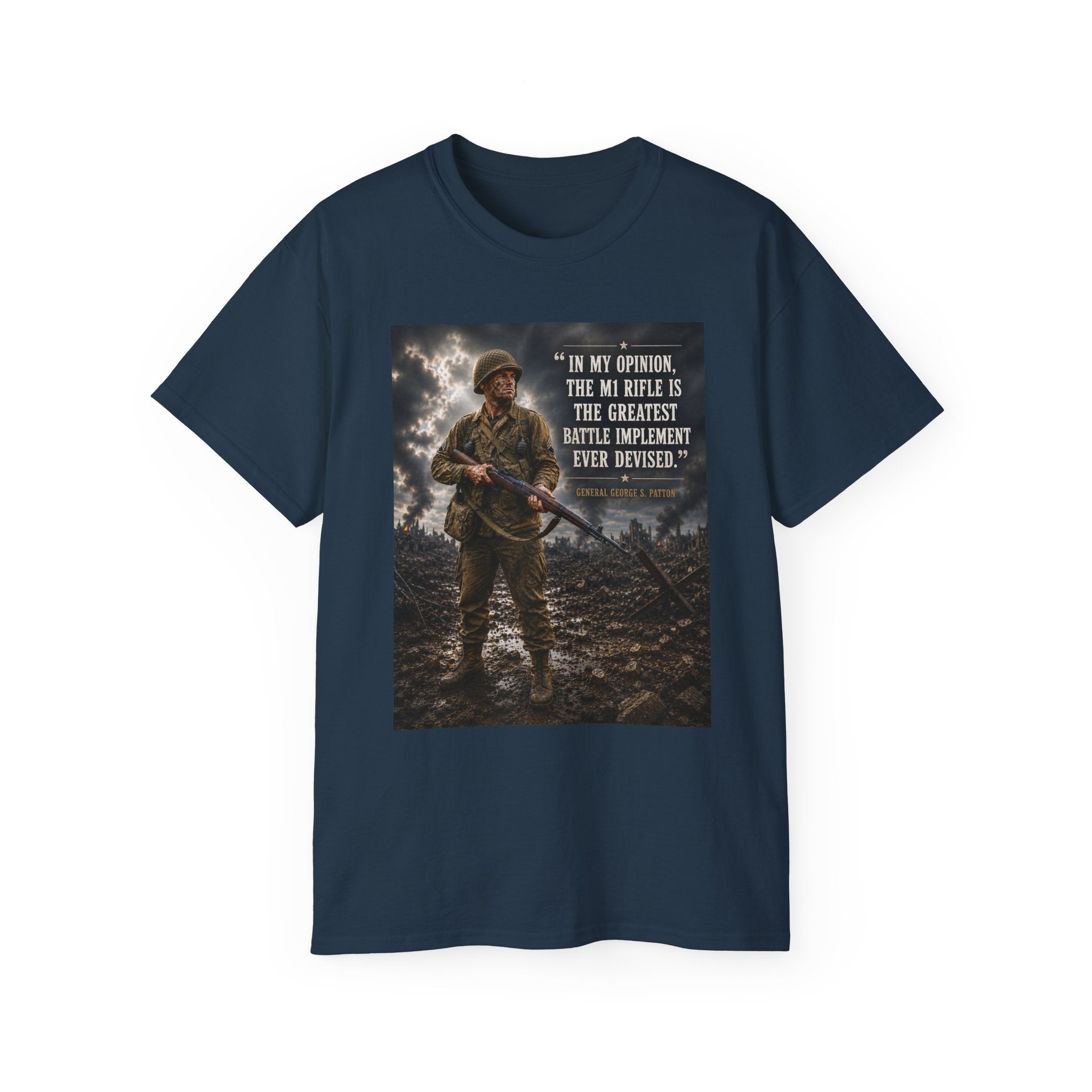 Soldier with Rifle Quote T-Shirt | Military Vintage Warfare Tee