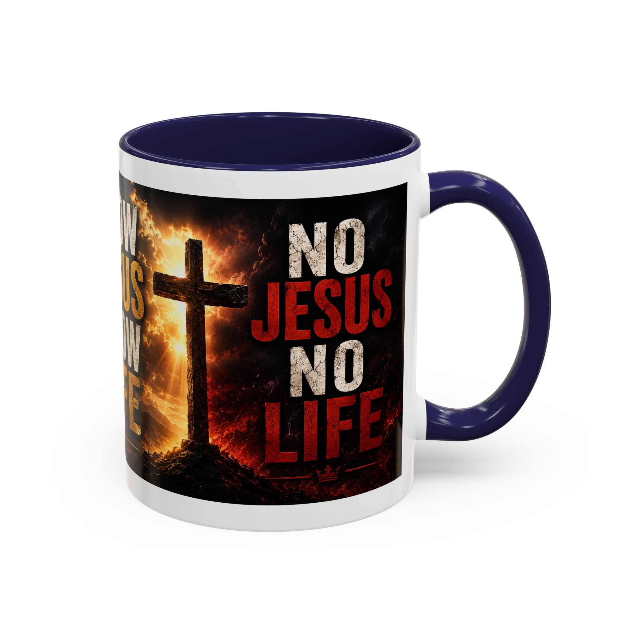 Know Jesus Know Life mug | Christian cross accent coffee mug