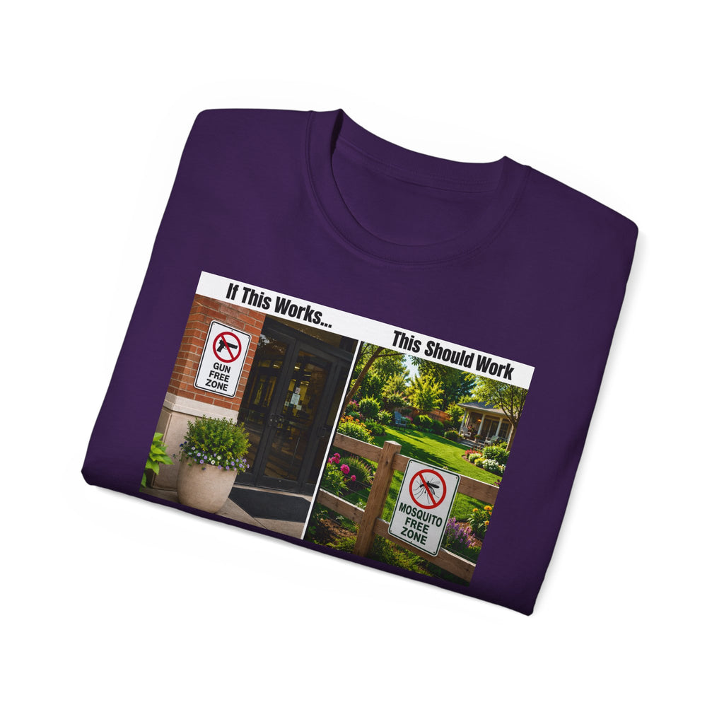 T-Shirt — "If This Works... This Should Work" Funny Gun Free Zone Sign Tee