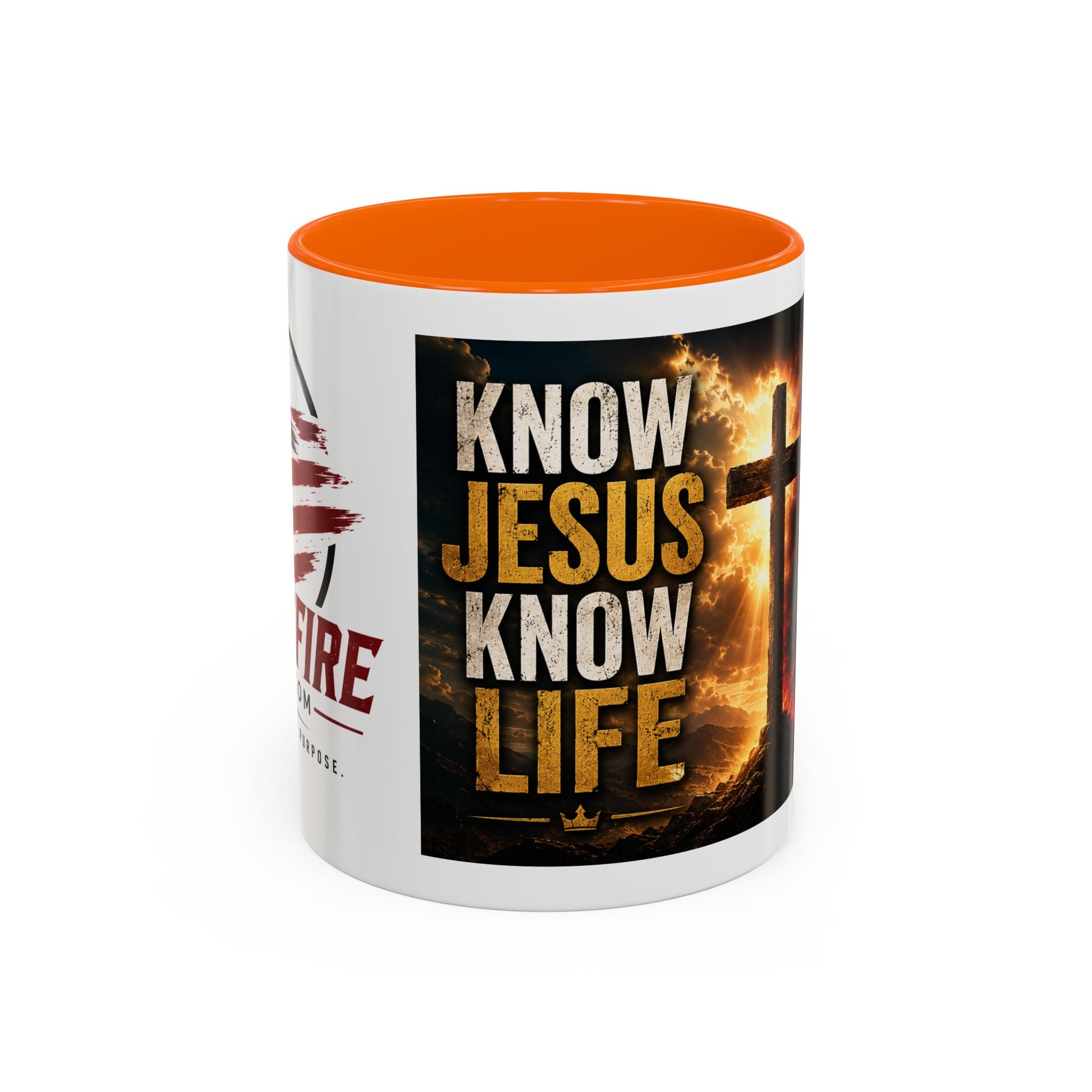 Know Jesus Know Life mug | Christian cross accent coffee mug