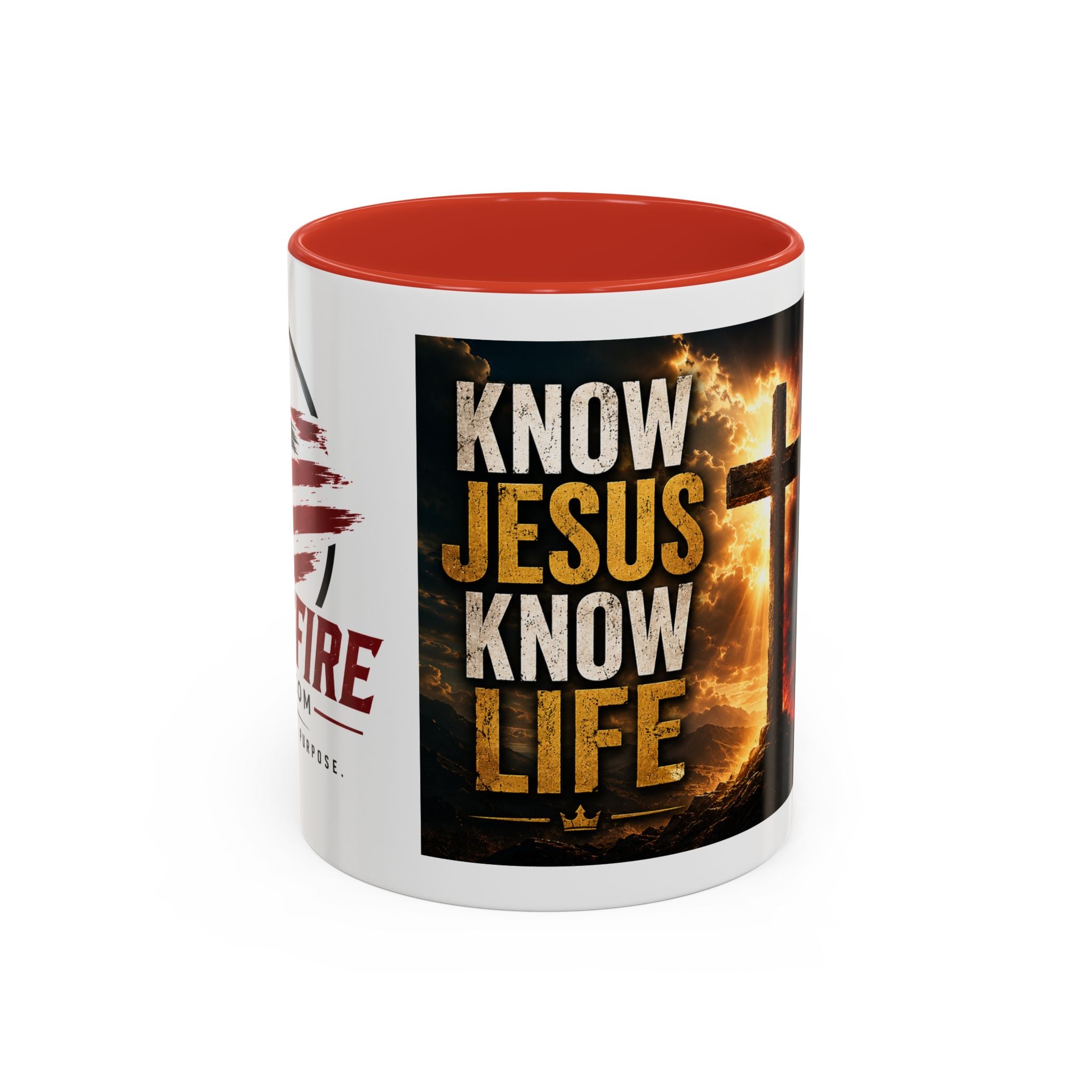 Know Jesus Know Life mug | Christian cross accent coffee mug