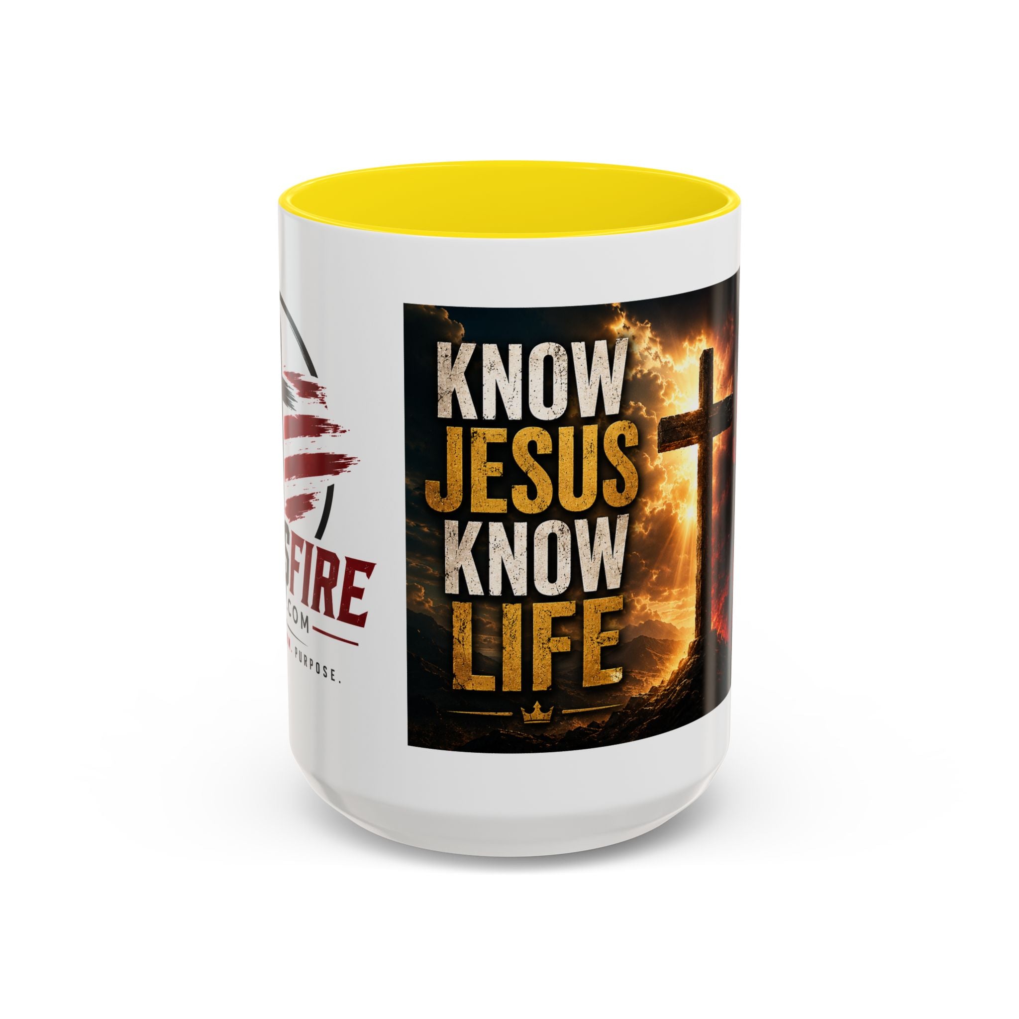 Know Jesus Know Life mug | Christian cross accent coffee mug