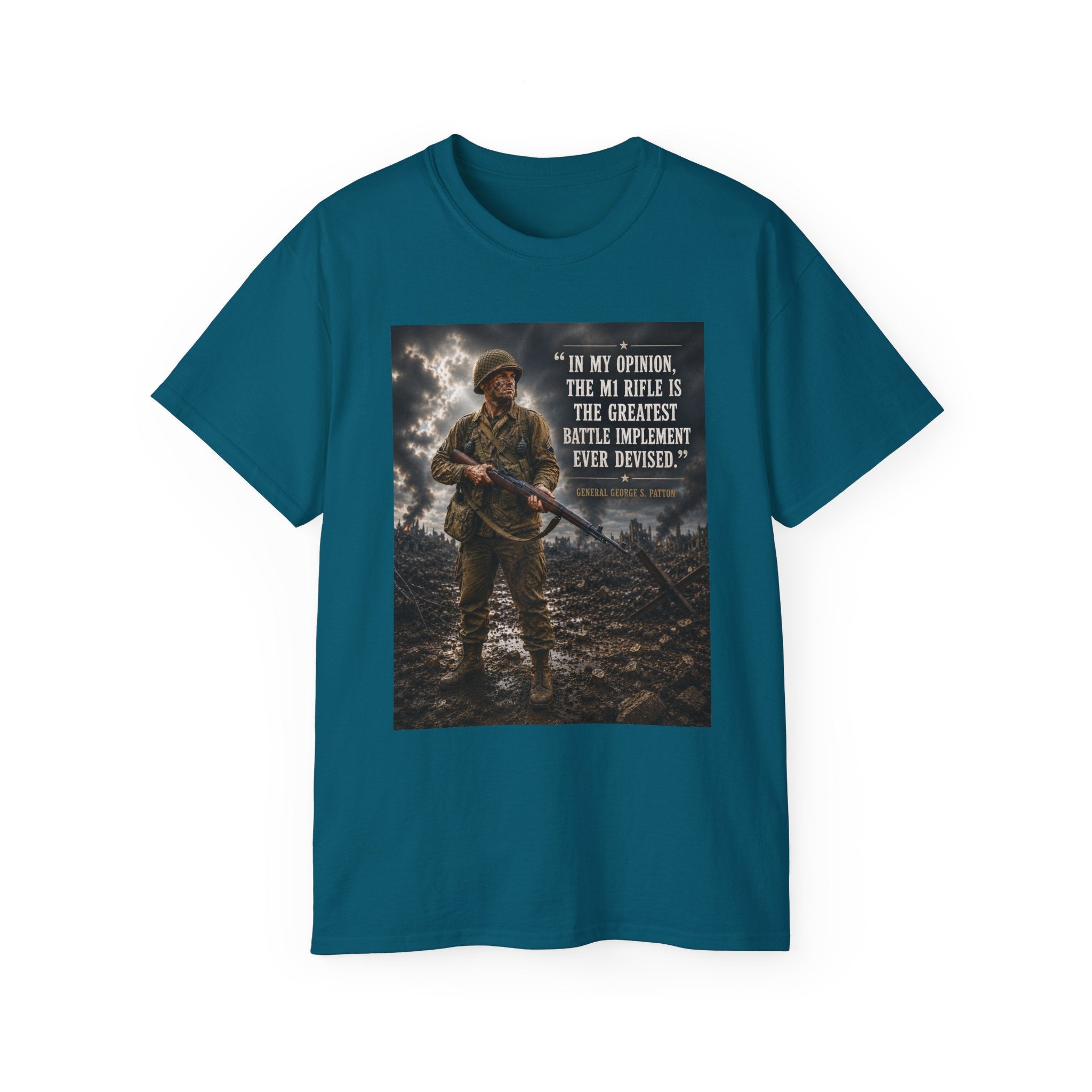 Soldier with Rifle Quote T-Shirt | Military Vintage Warfare Tee