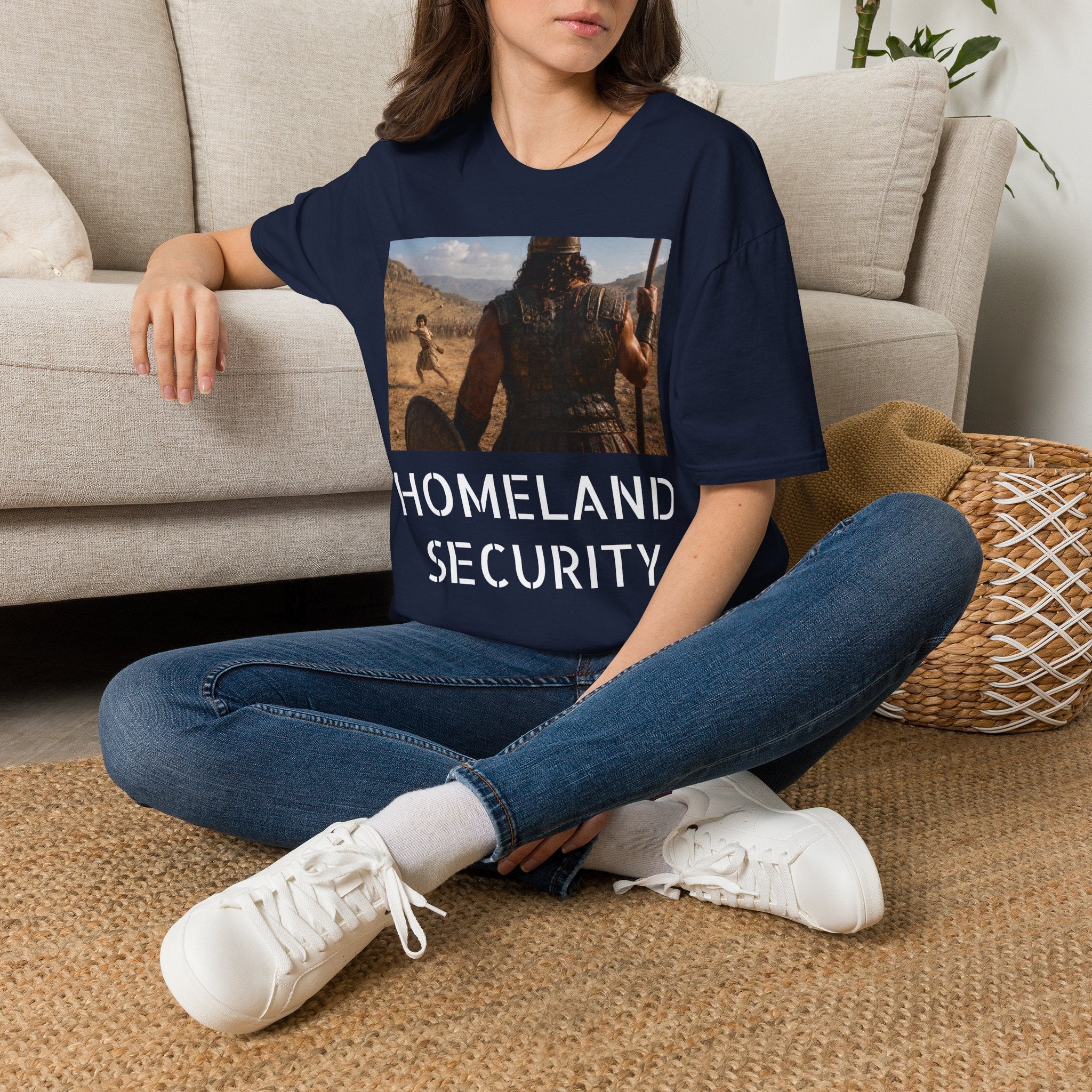 David and Goliath Scene T‑Shirt — Epic Battle Landscape Graphic Tee