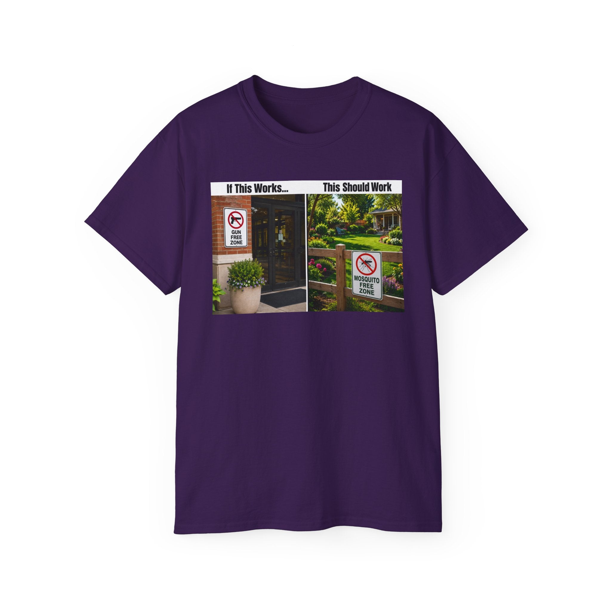 T-Shirt — "If This Works... This Should Work" Funny Gun Free Zone Sign Tee