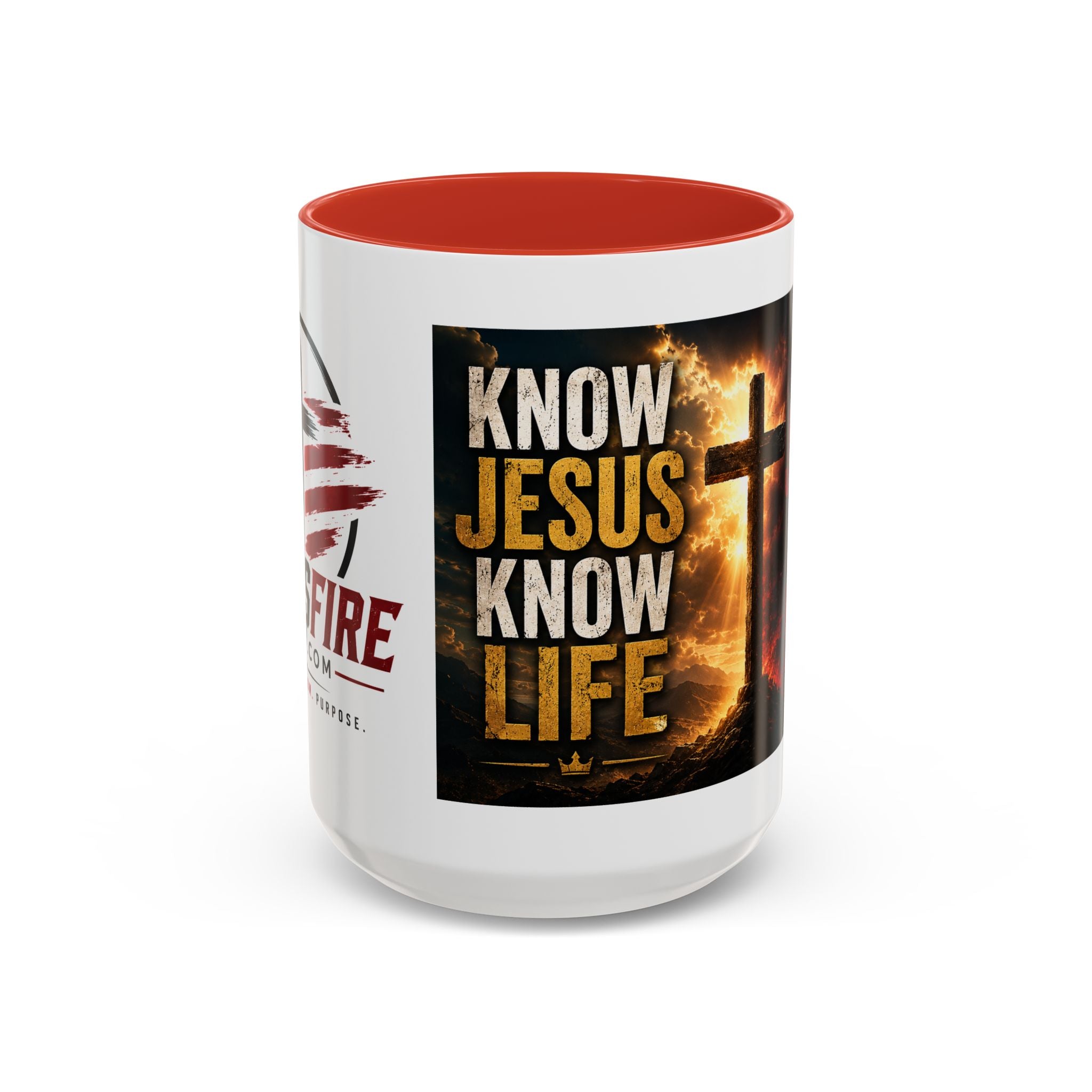 Know Jesus Know Life mug | Christian cross accent coffee mug