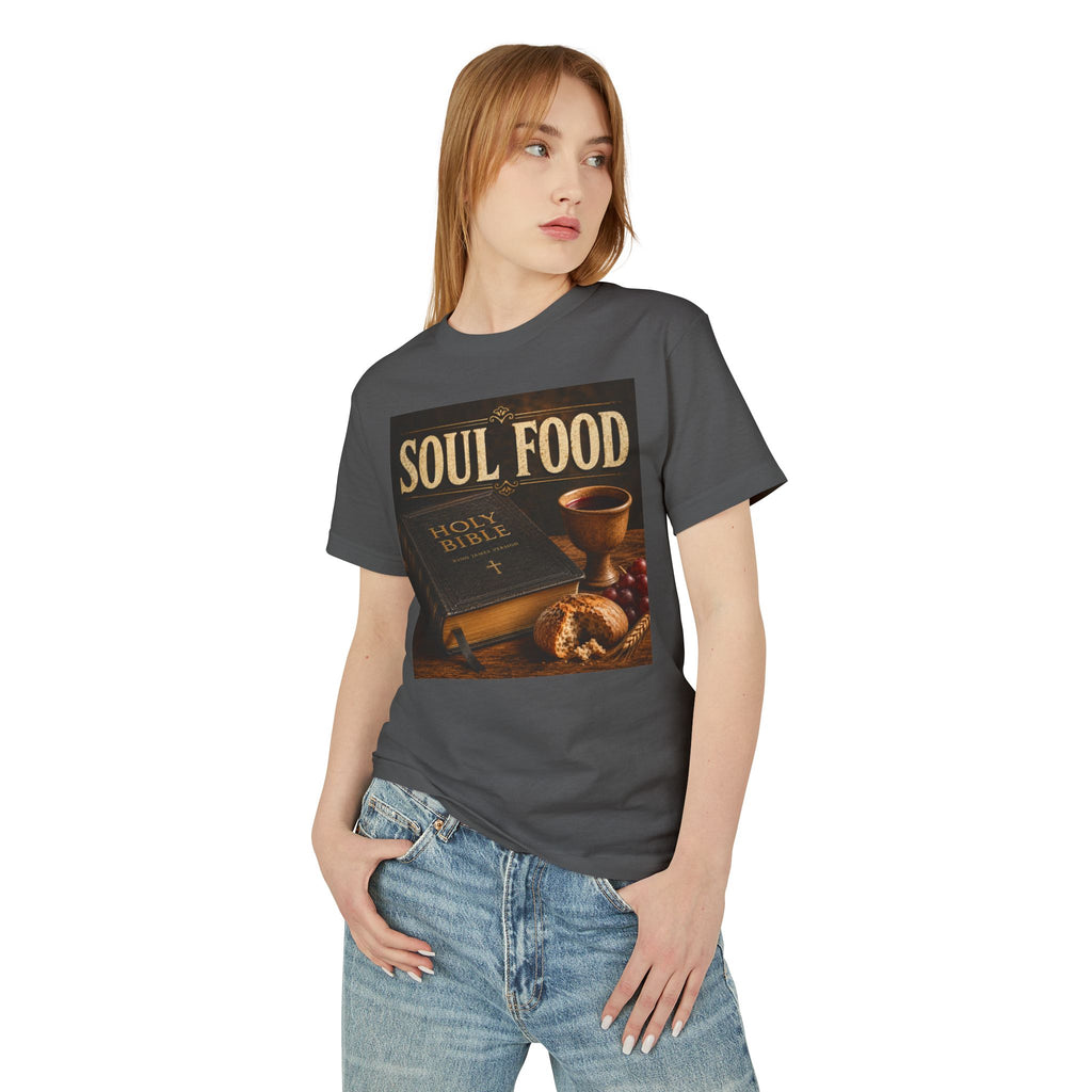 Soul Food Holy Bible graphic Tee | Crossfire American flag back