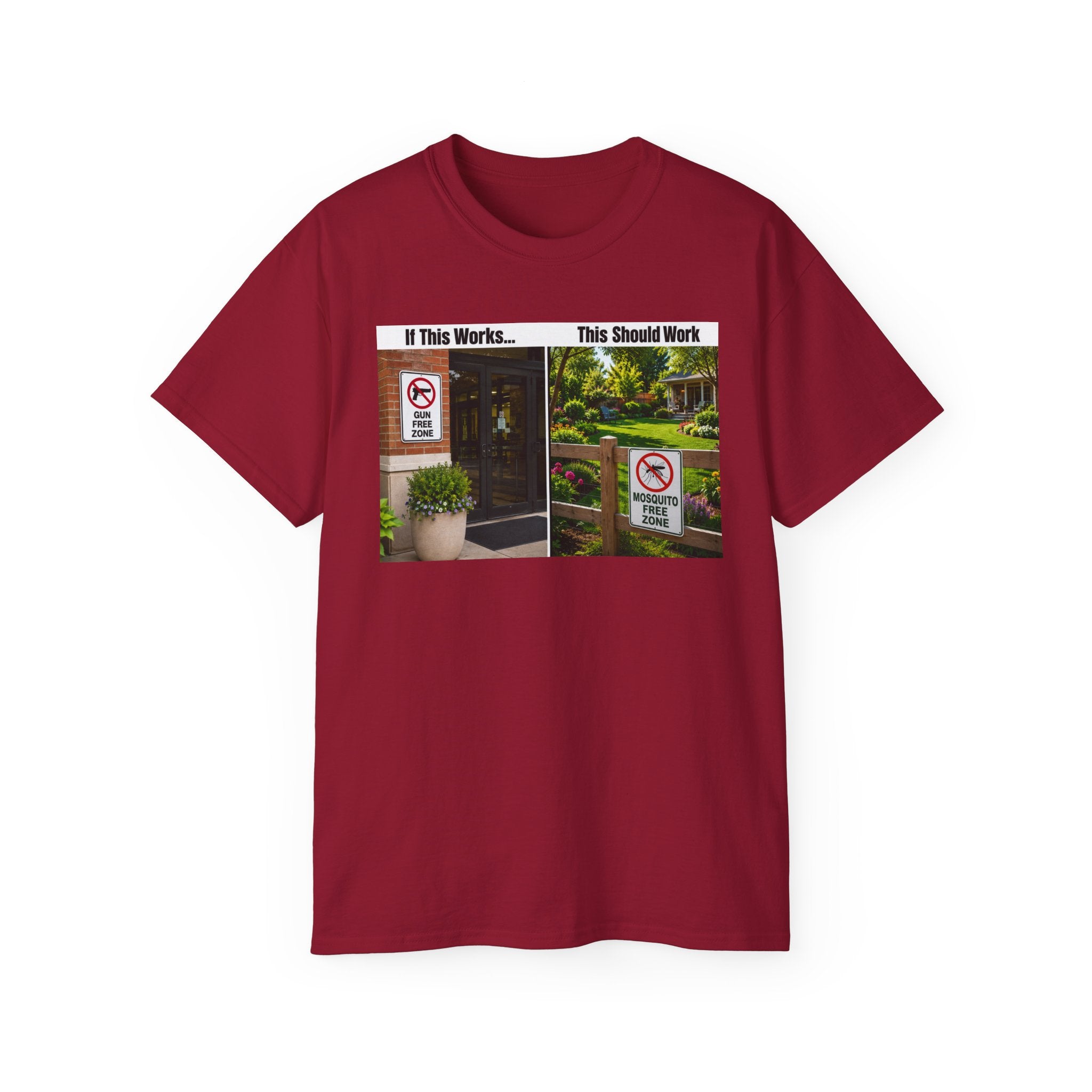 T-Shirt — "If This Works... This Should Work" Funny Gun Free Zone Sign Tee