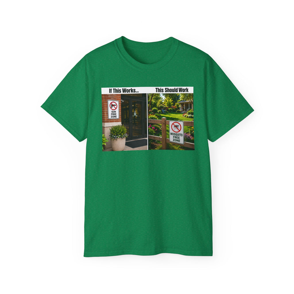 T-Shirt — "If This Works... This Should Work" Funny Gun Free Zone Sign Tee