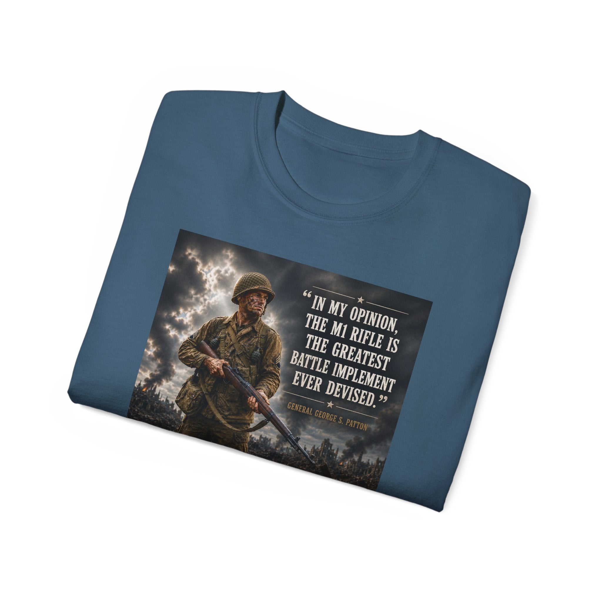 Soldier with Rifle Quote T-Shirt | Military Vintage Warfare Tee