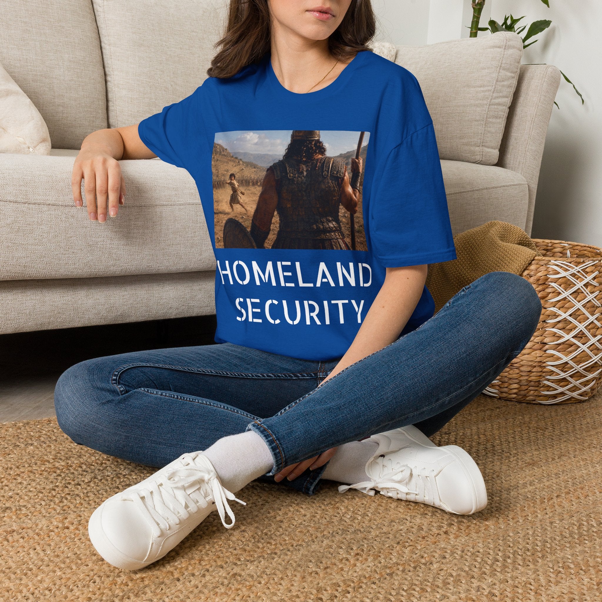 David and Goliath Scene T‑Shirt — Epic Battle Landscape Graphic Tee