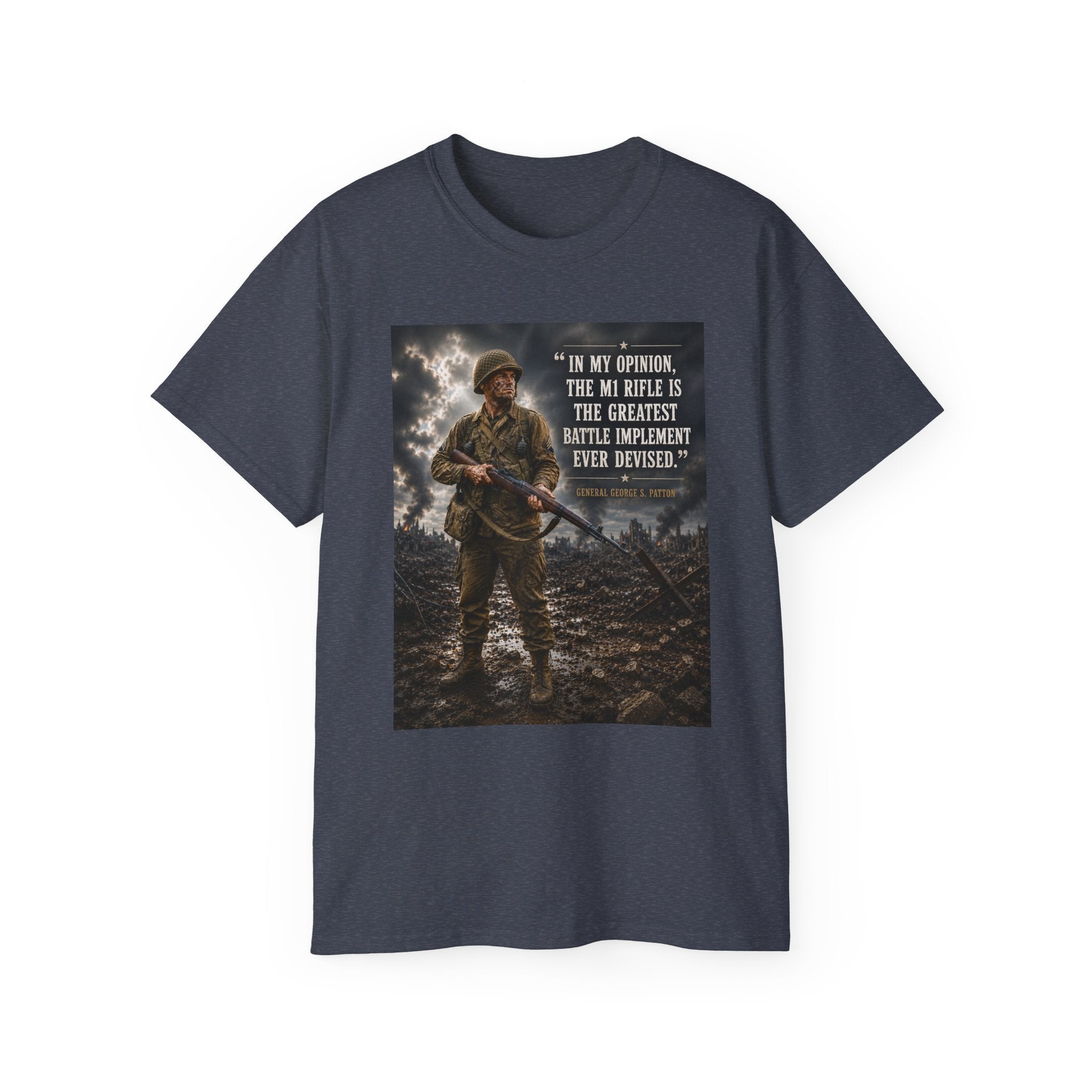 Soldier with Rifle Quote T-Shirt | Military Vintage Warfare Tee