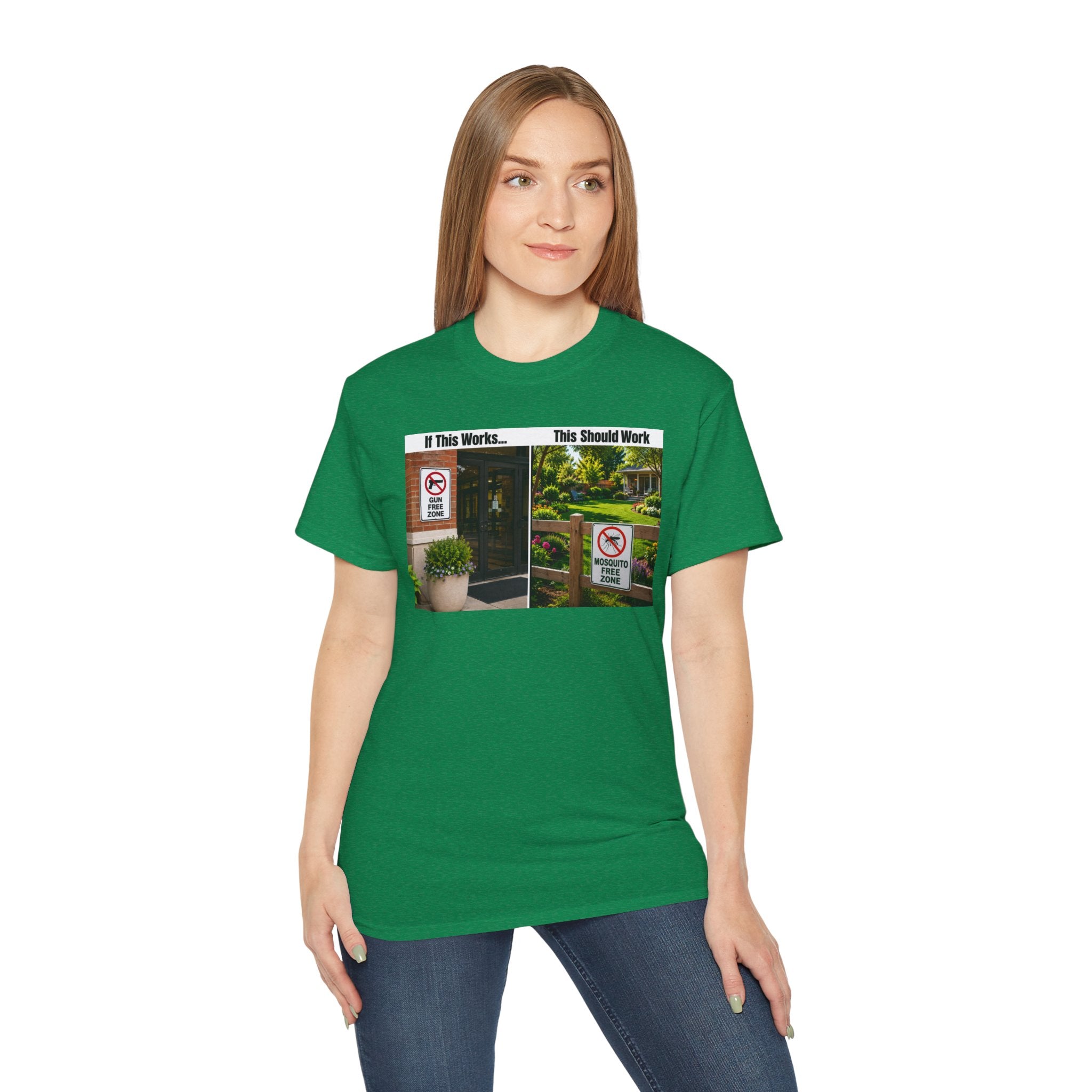 T-Shirt — "If This Works... This Should Work" Funny Gun Free Zone Sign Tee