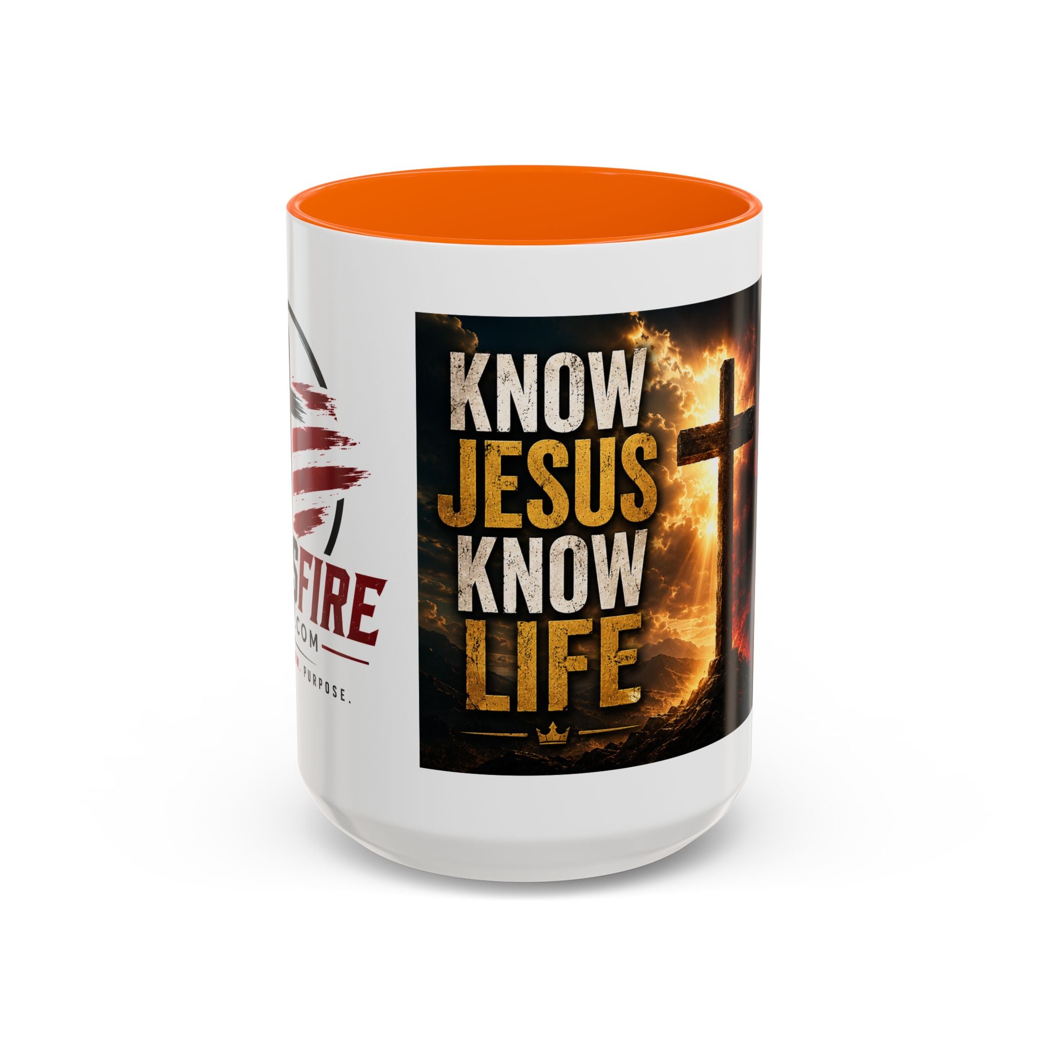 Know Jesus Know Life mug | Christian cross accent coffee mug