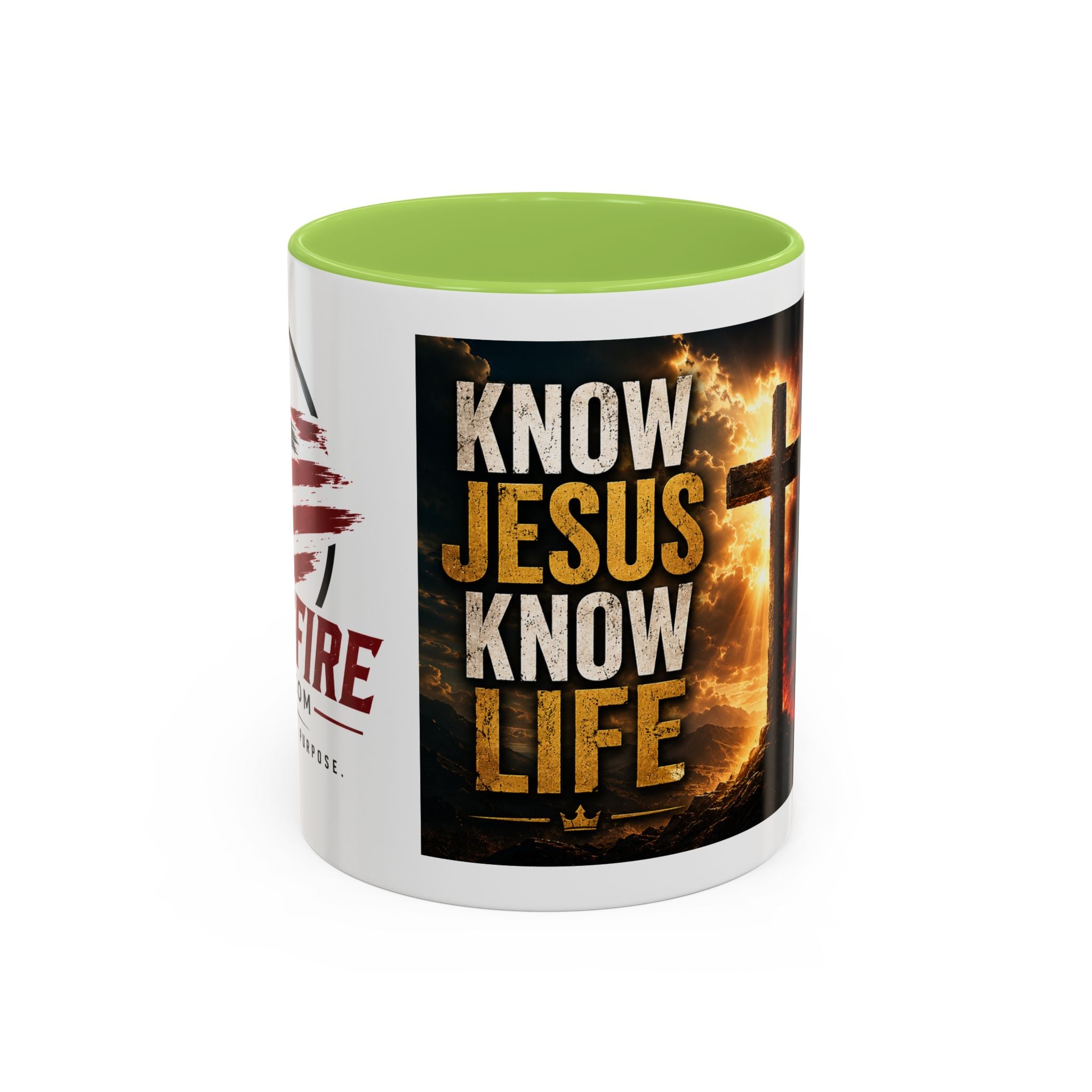Know Jesus Know Life mug | Christian cross accent coffee mug