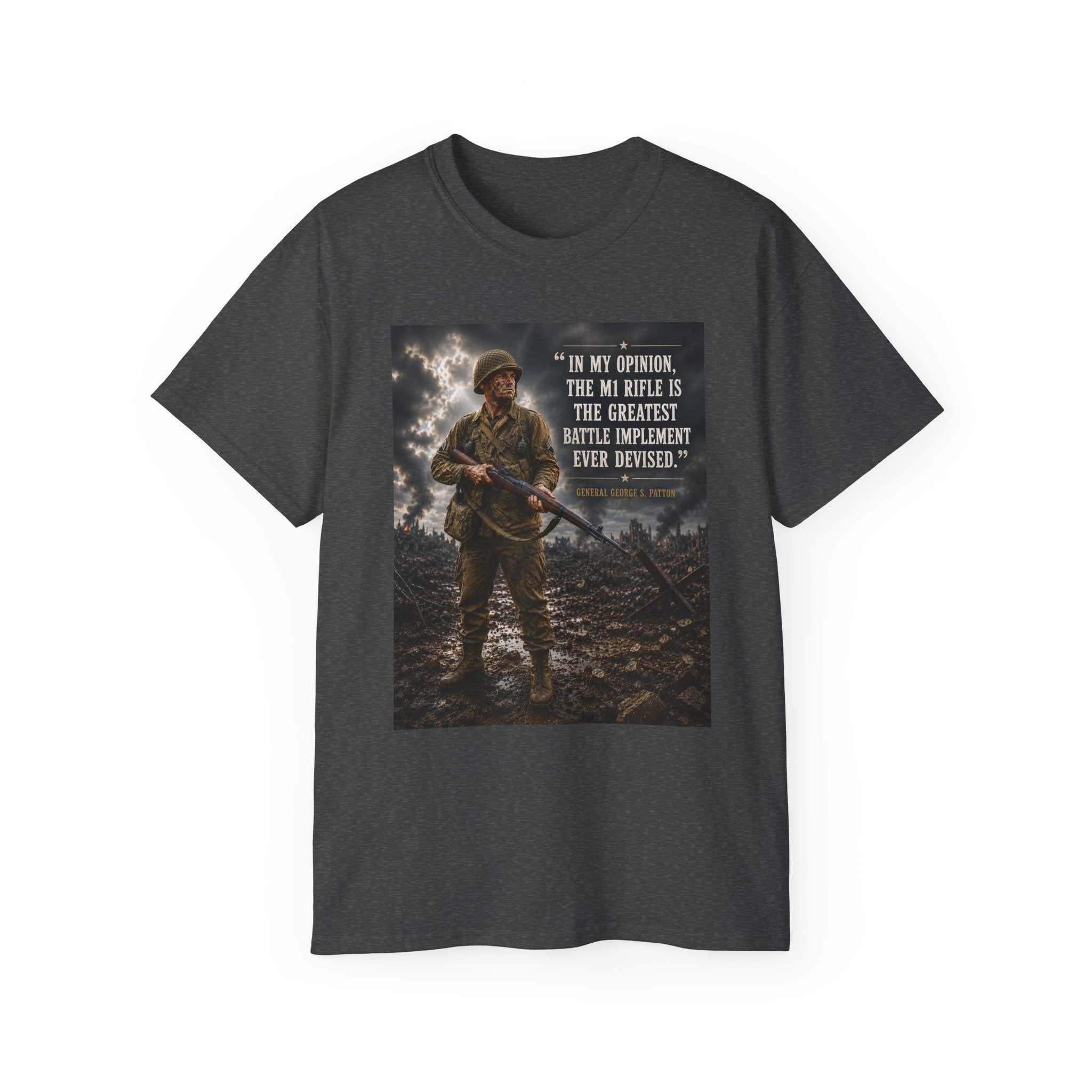 Soldier with Rifle Quote T-Shirt | Military Vintage Warfare Tee
