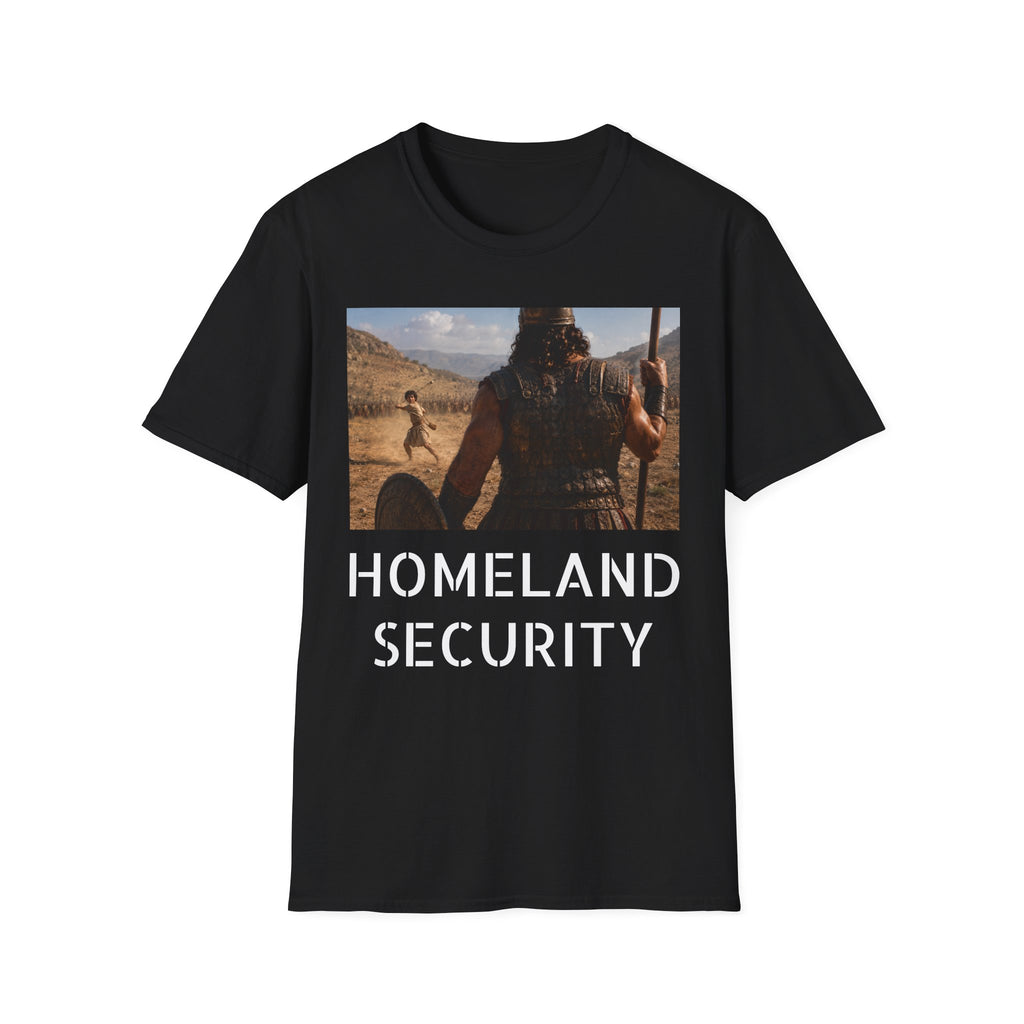 David and Goliath Scene T‑Shirt — Epic Battle Landscape Graphic Tee