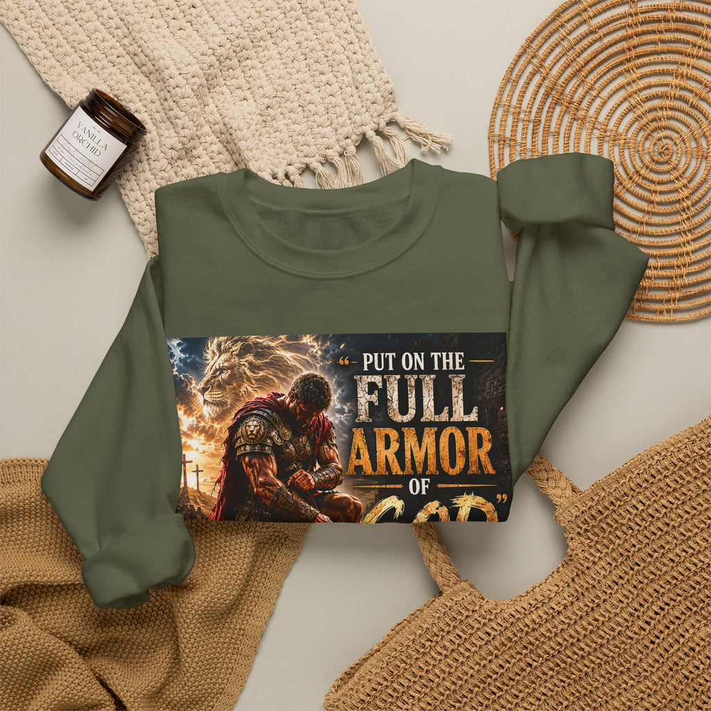 Full Armor of God sweatshirt | Christian faith scripture design