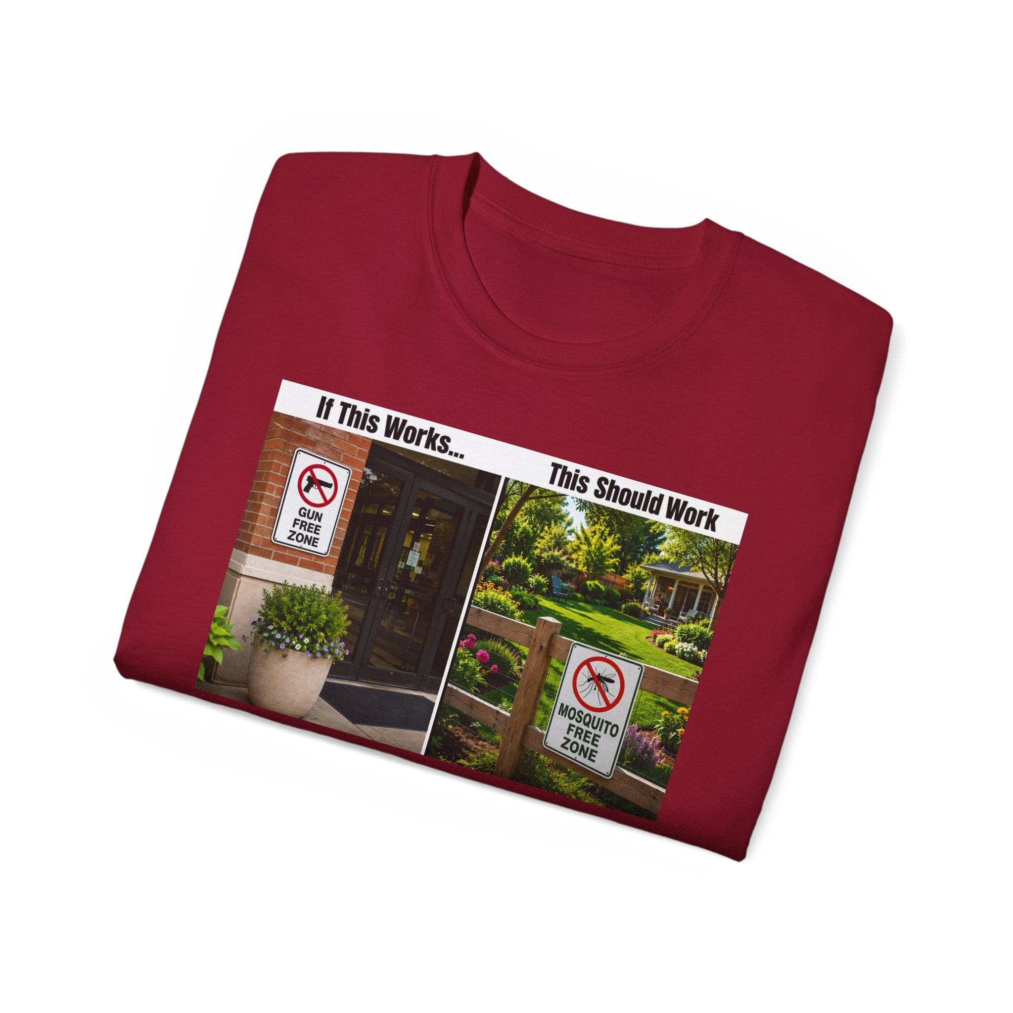 T-Shirt — "If This Works... This Should Work" Funny Gun Free Zone Sign Tee