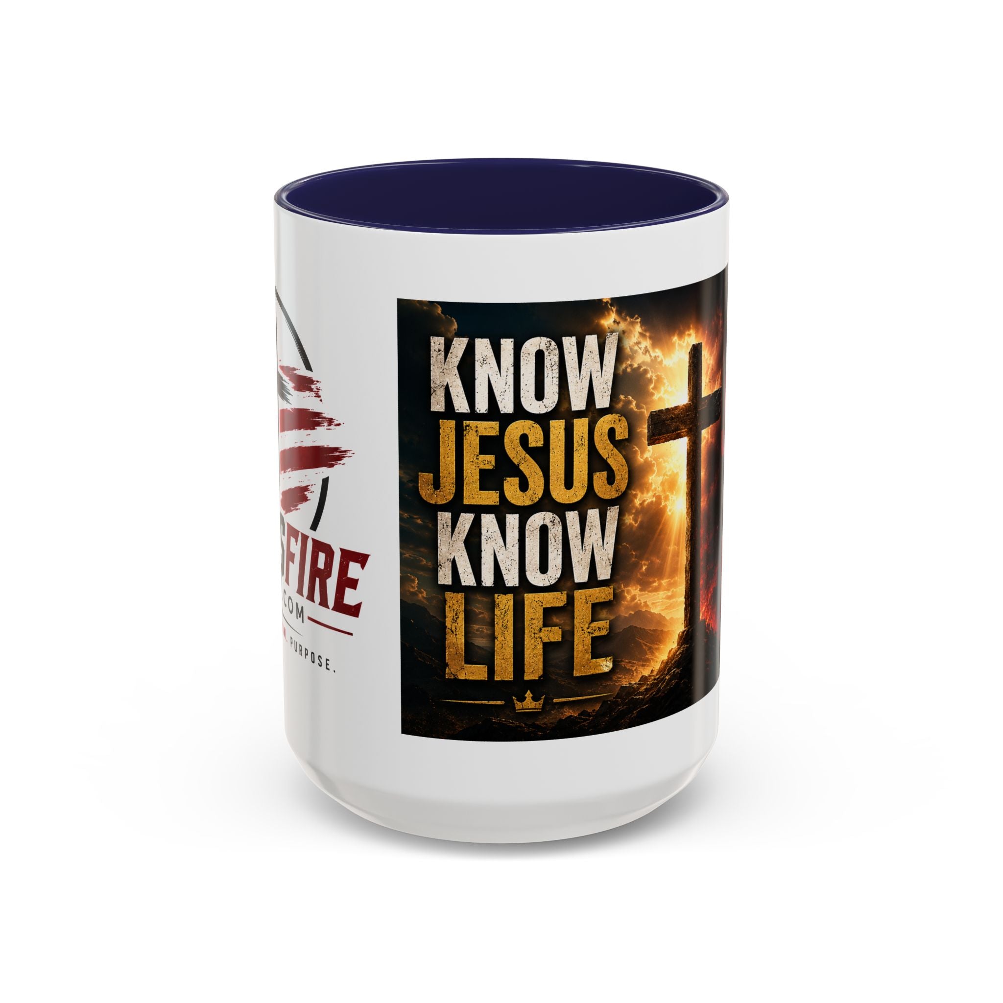 Know Jesus Know Life mug | Christian cross accent coffee mug