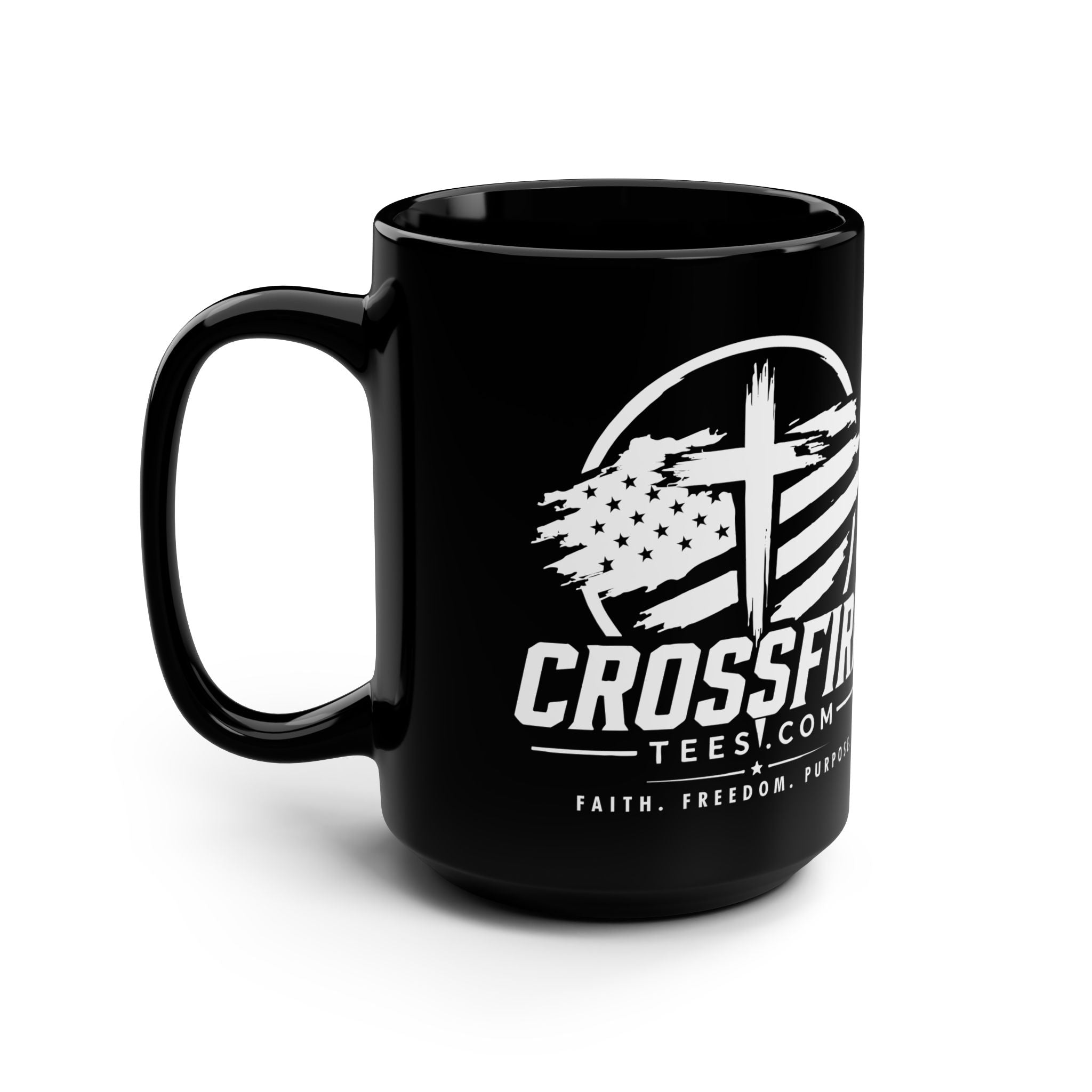Invictus Maneo Christian Mug — "I Remain Unvanquished" 15oz Black Coffee Cup