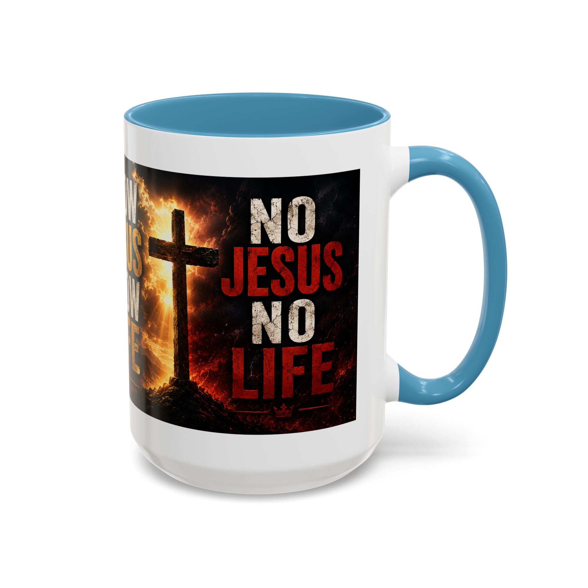 Know Jesus Know Life mug | Christian cross accent coffee mug