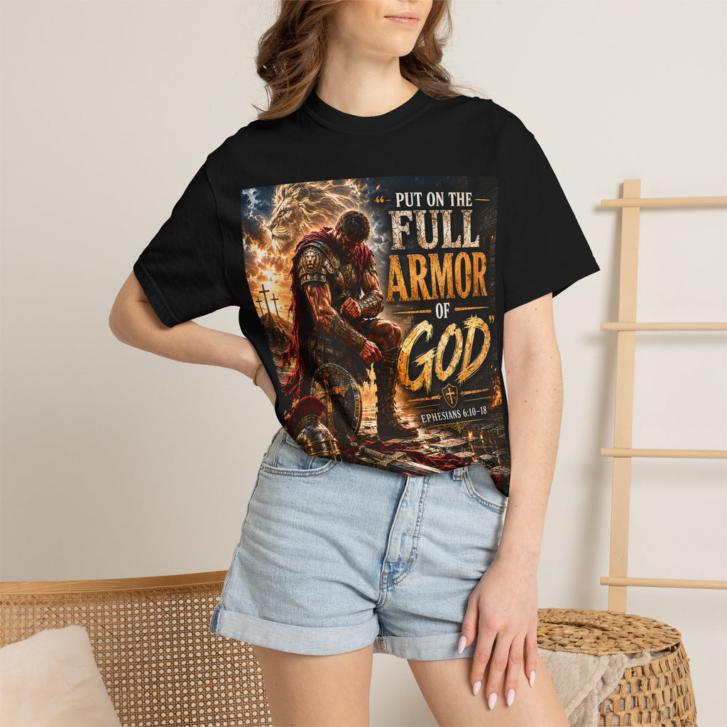 Christian Armor T-Shirt — "Put On The Full Armor of God" Faith Tee